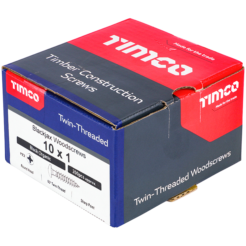 No. 10 x 1" Blackjax PZ2 RND (Box of 200) 00101BJC Timco
