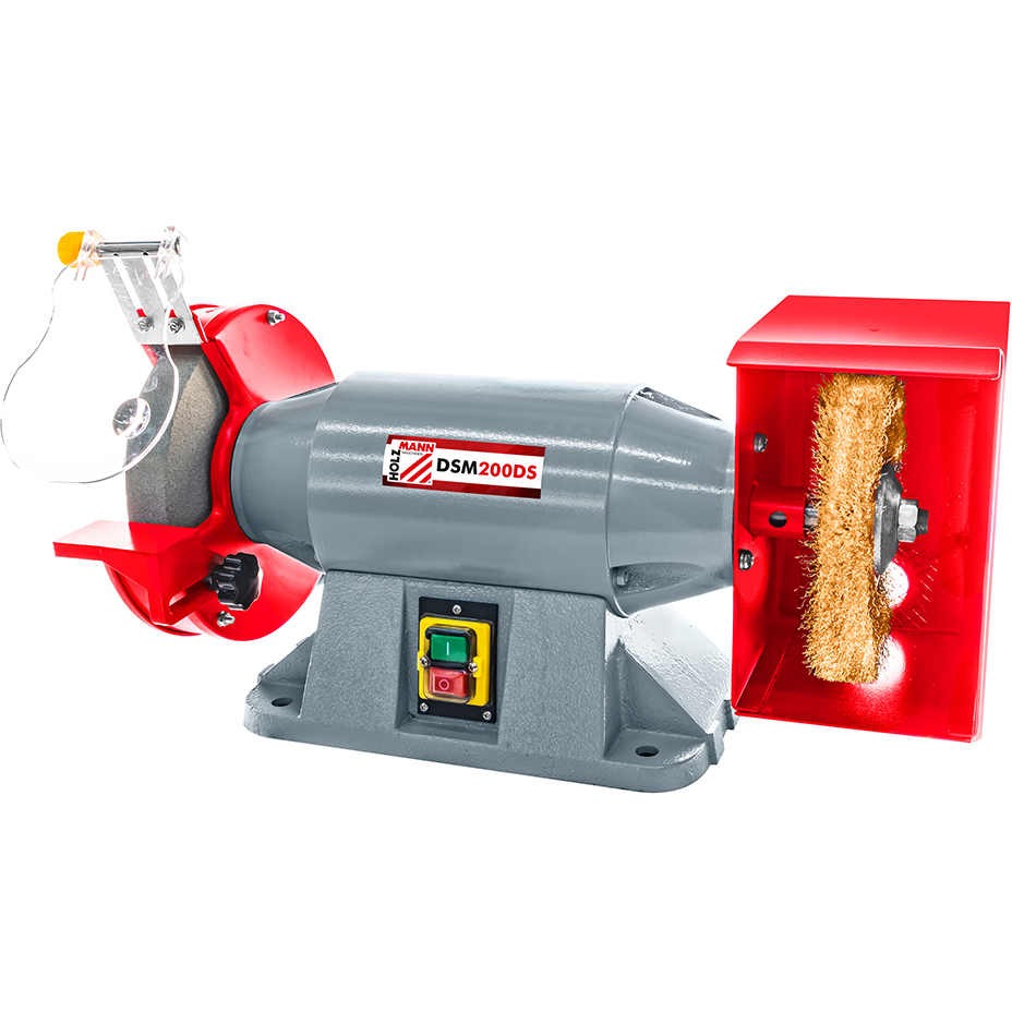 Holzmann DSM200DS 200mm Bench Grinder with Wire Wheel 240v