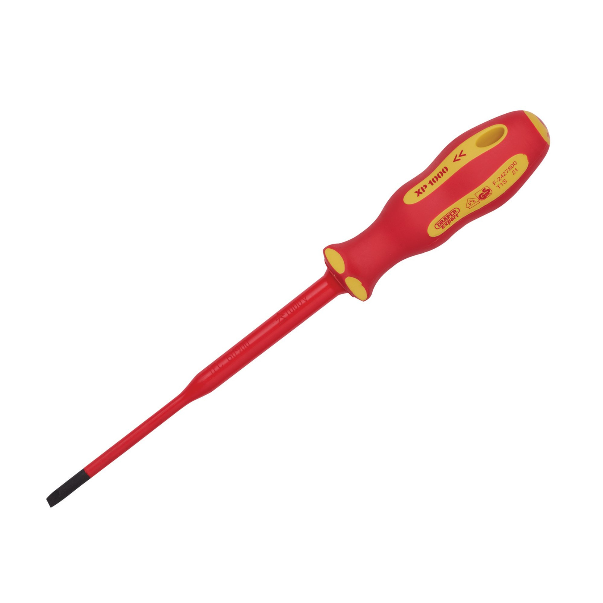 Draper 02159 965SLIM Ergo Plus&#174; Slimline Plain Slot VDE Screwdriver (3.5mm x 100mm)