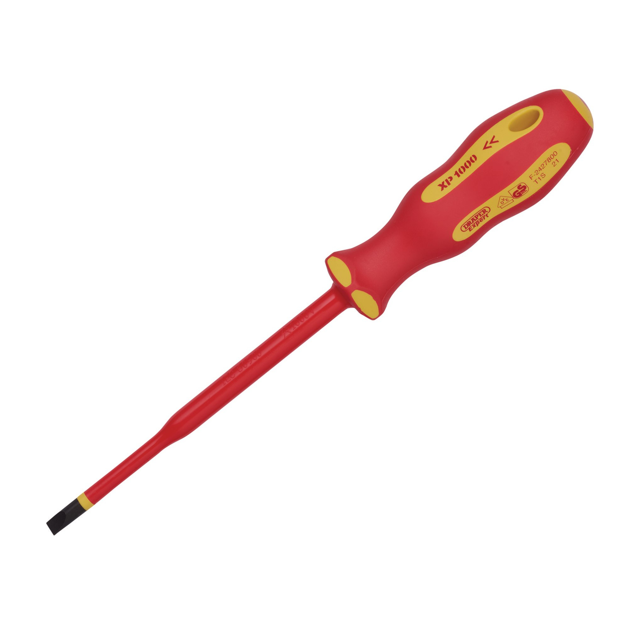 Draper 02161 965SLIM Ergo Plus&#174; Slimline Plain Slot VDE Screwdriver (5.5mm x 125mm)