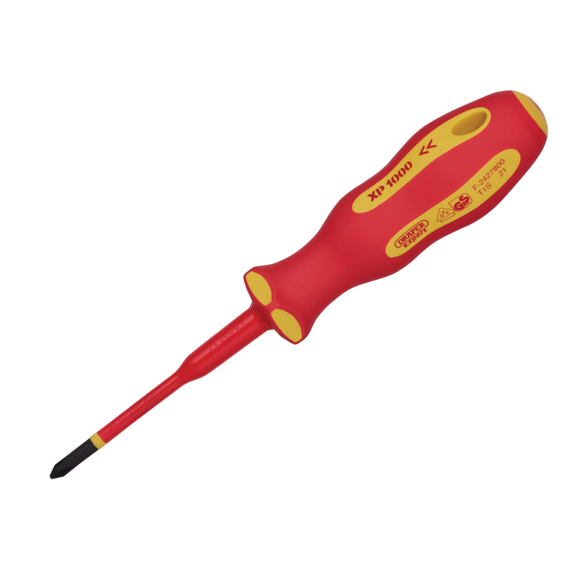 Draper 02163 965SLIMCS Ergo Plus&#174; Slimline Cross Slot VDE Screwdriver (No:2 x 100mm)