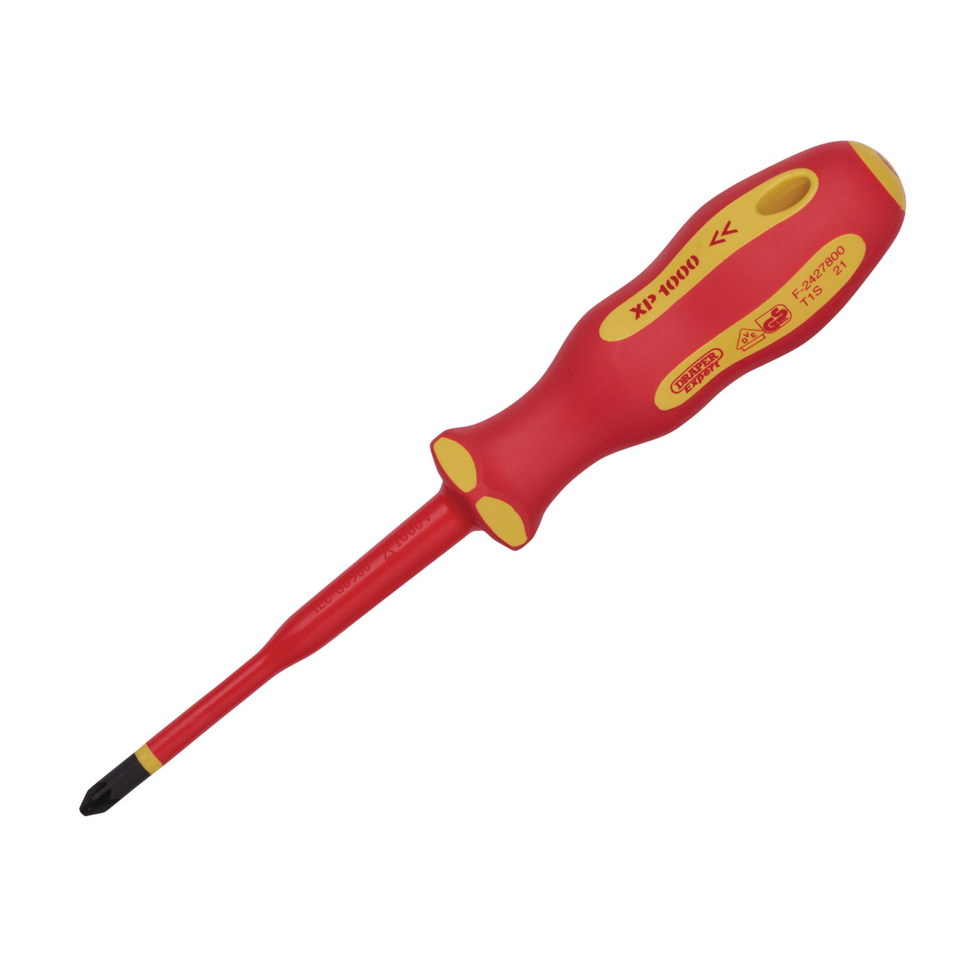 Draper 02166 965SLIMPZ Ergo Plus&#174; Slimline PZ Type VDE Screwdriver (No.1 x 80mm)
