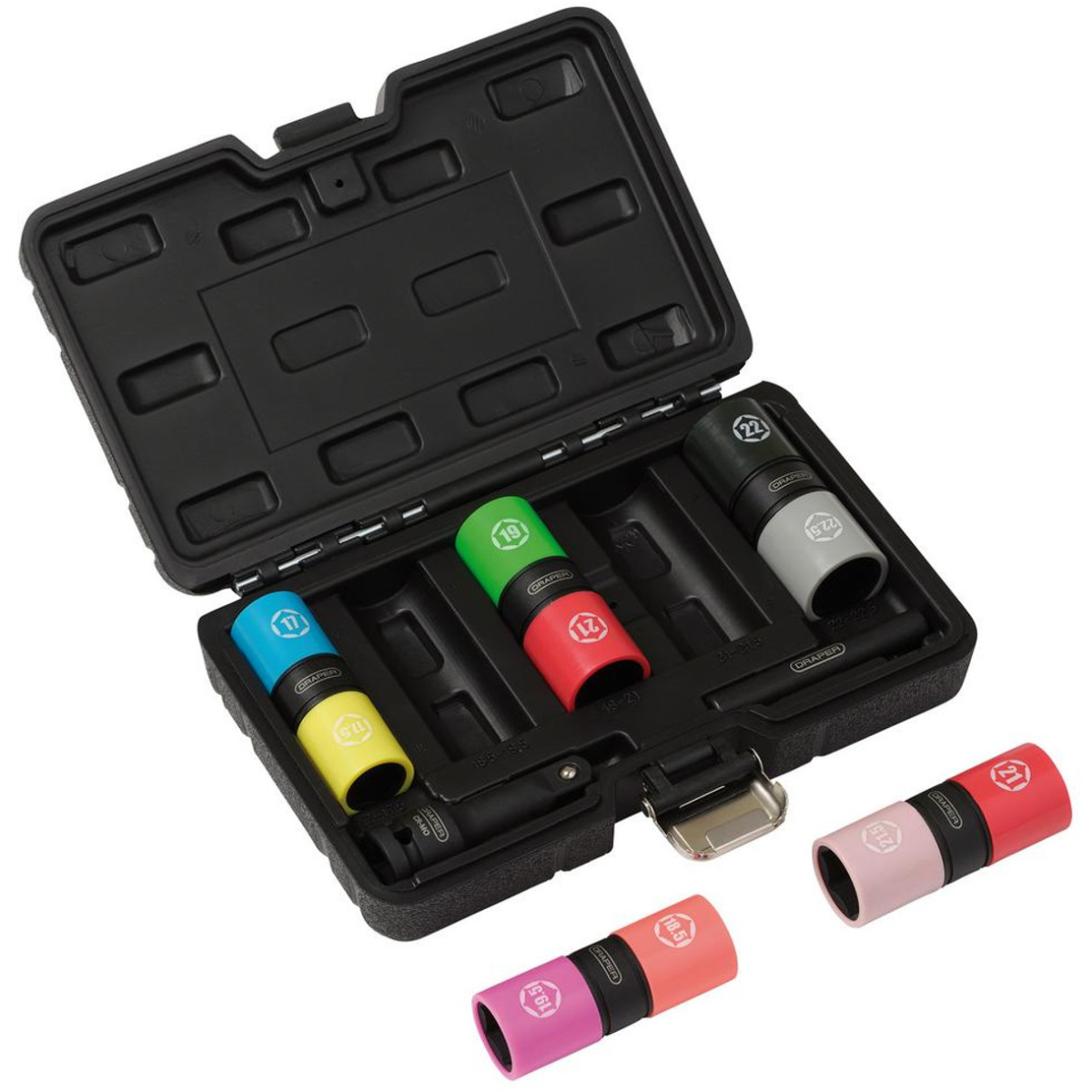 Draper 02744 Double Ended Wheel Lug Nut Socket Set, 1/2" Sq. Dr. (7 Piece)