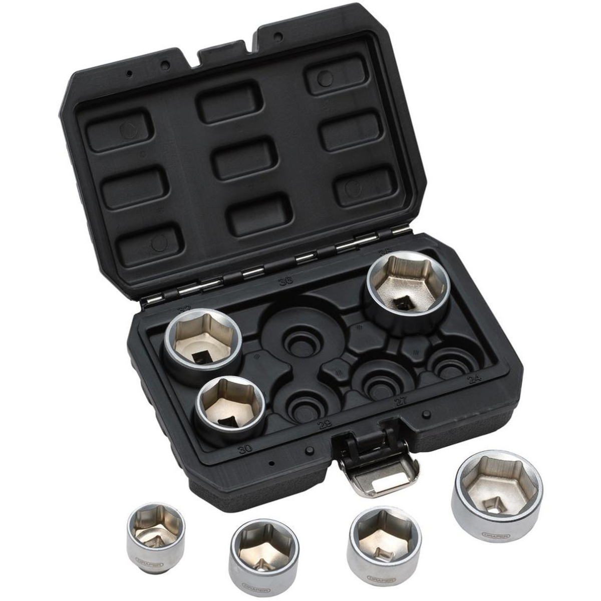 Draper 02747 Oil Filter Socket Set, 3/8" Sq. Dr. (7 Piece)