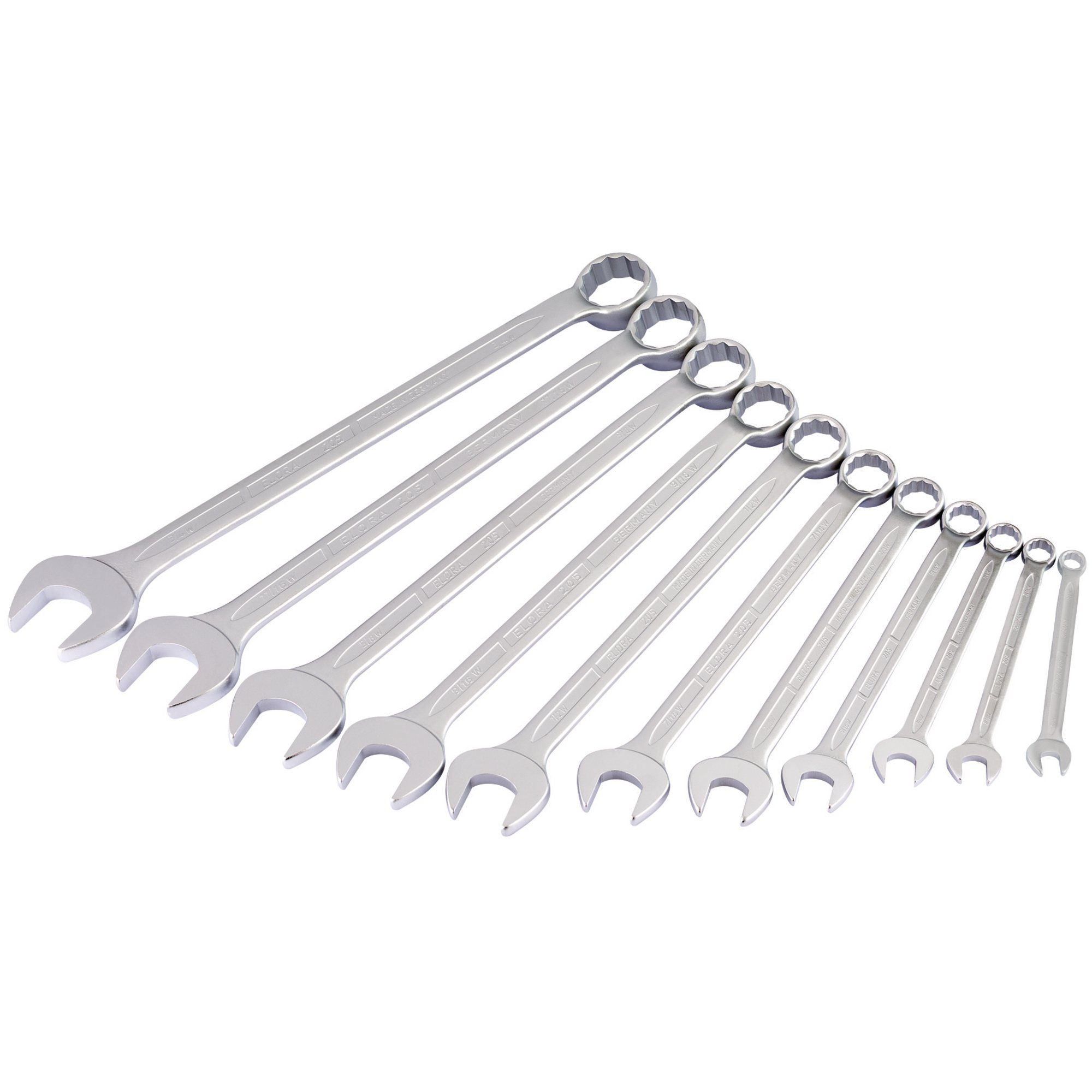 Elora 205 S11W 11 Piece Long Whitworth Combination Spanner Set 03157