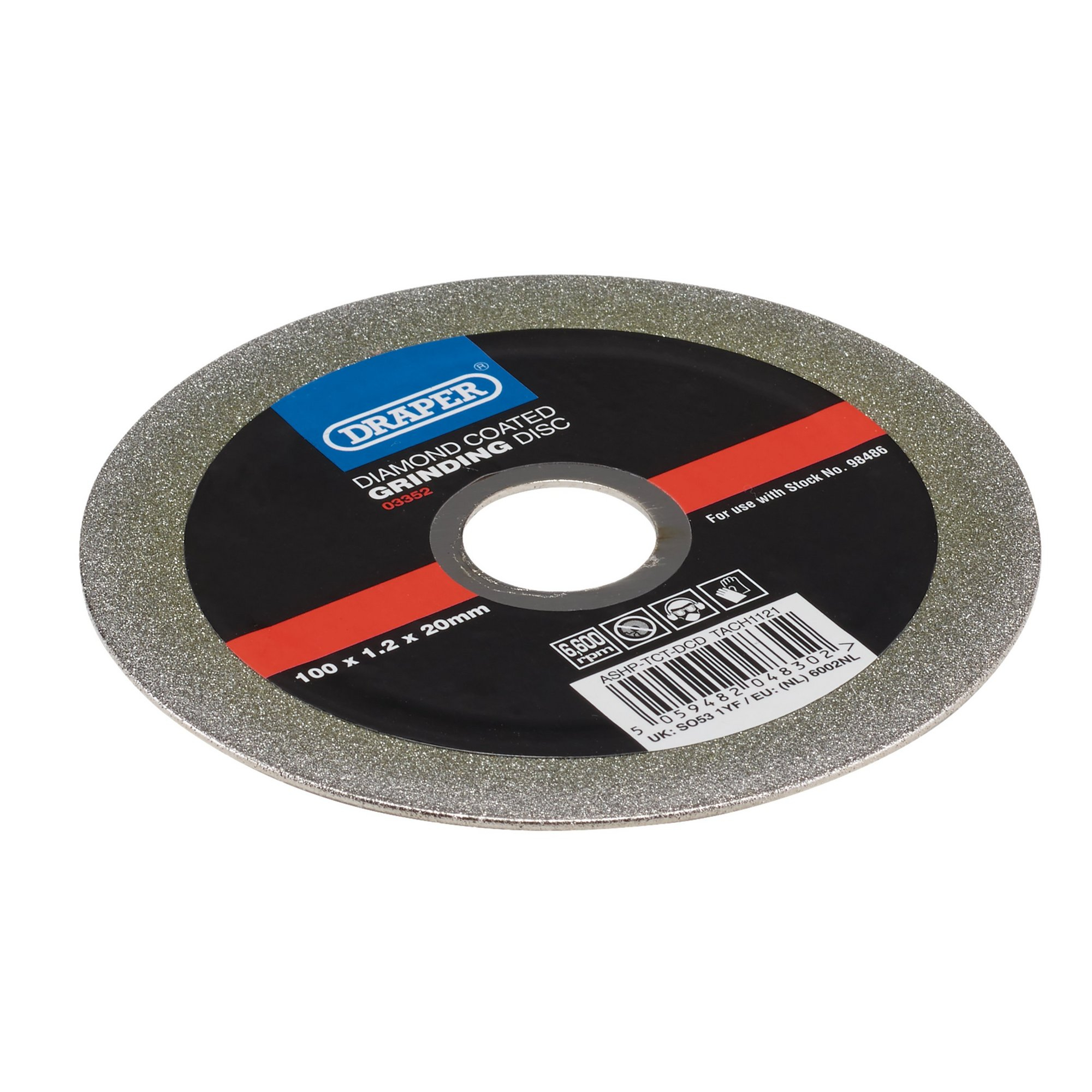 Draper 03352 ASHP-TCT-DCD Diamond Coated Grinding Disc, 100 X 1.2 X 20mm