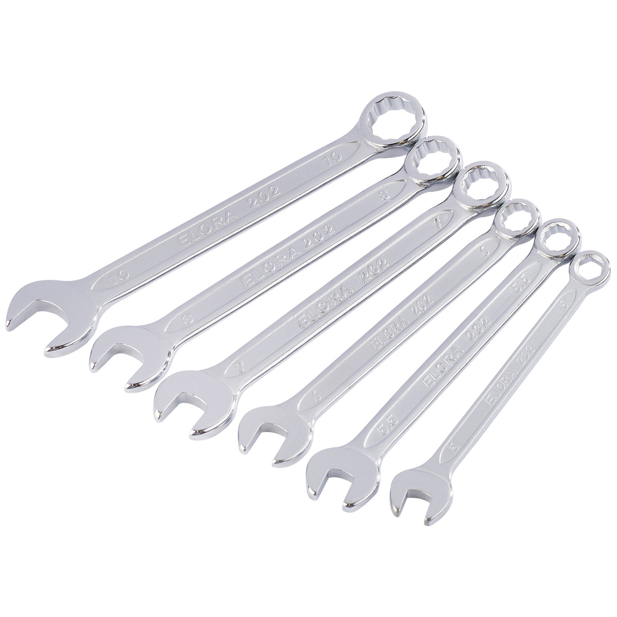 Elora 202 S6M 6 Piece Midget Metric Combination Spanner Set 04212