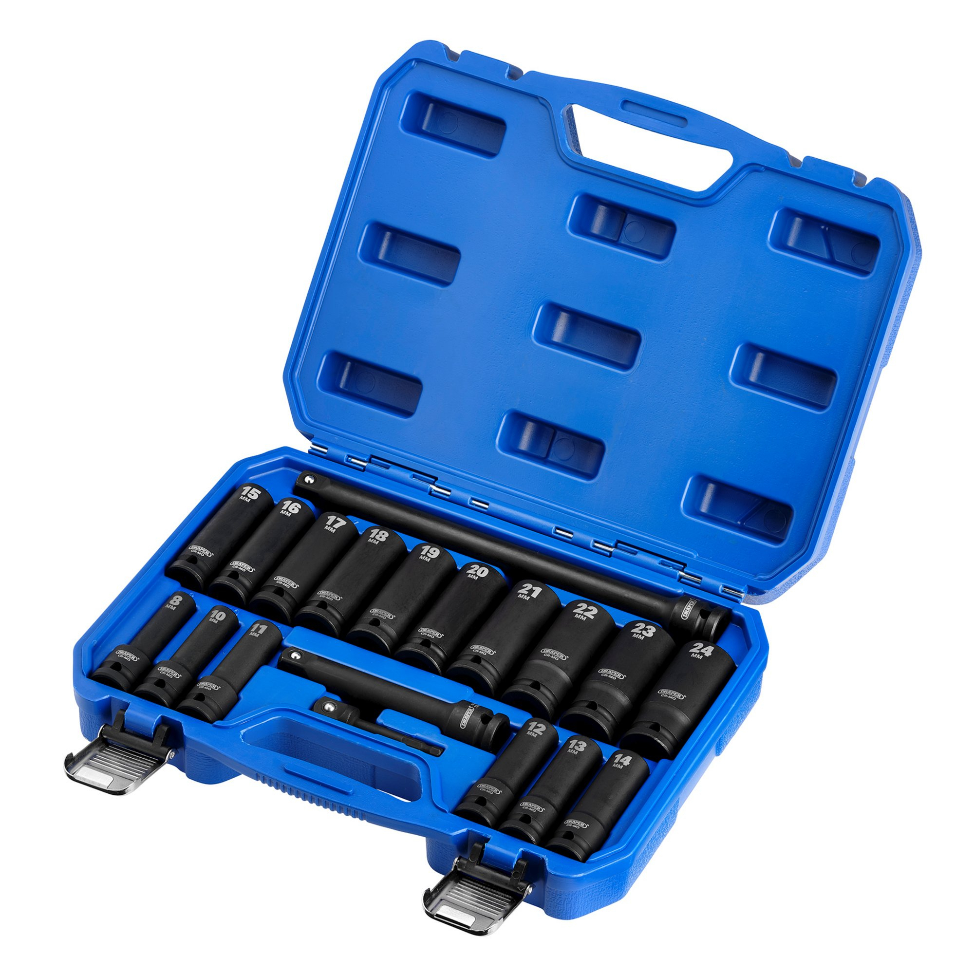 Draper 04577 Hi-Torq® Metric Deep Impact Socket Set, 1/2in Sq. Dr. (19 Piece) 