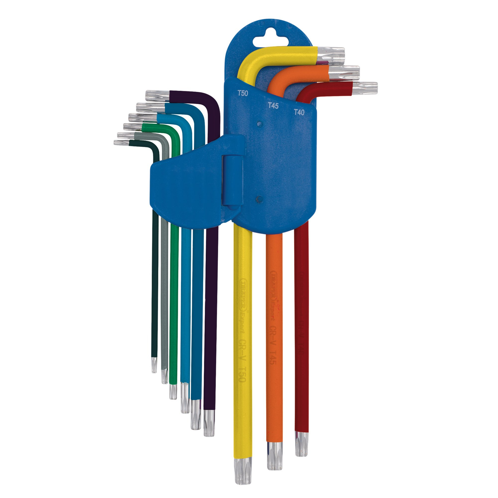 Draper 04926 XLCTXKS/9 Expert Tx Star&#174; Metric Extra Long Arm Key Set, Colour Coded (9 Piece)