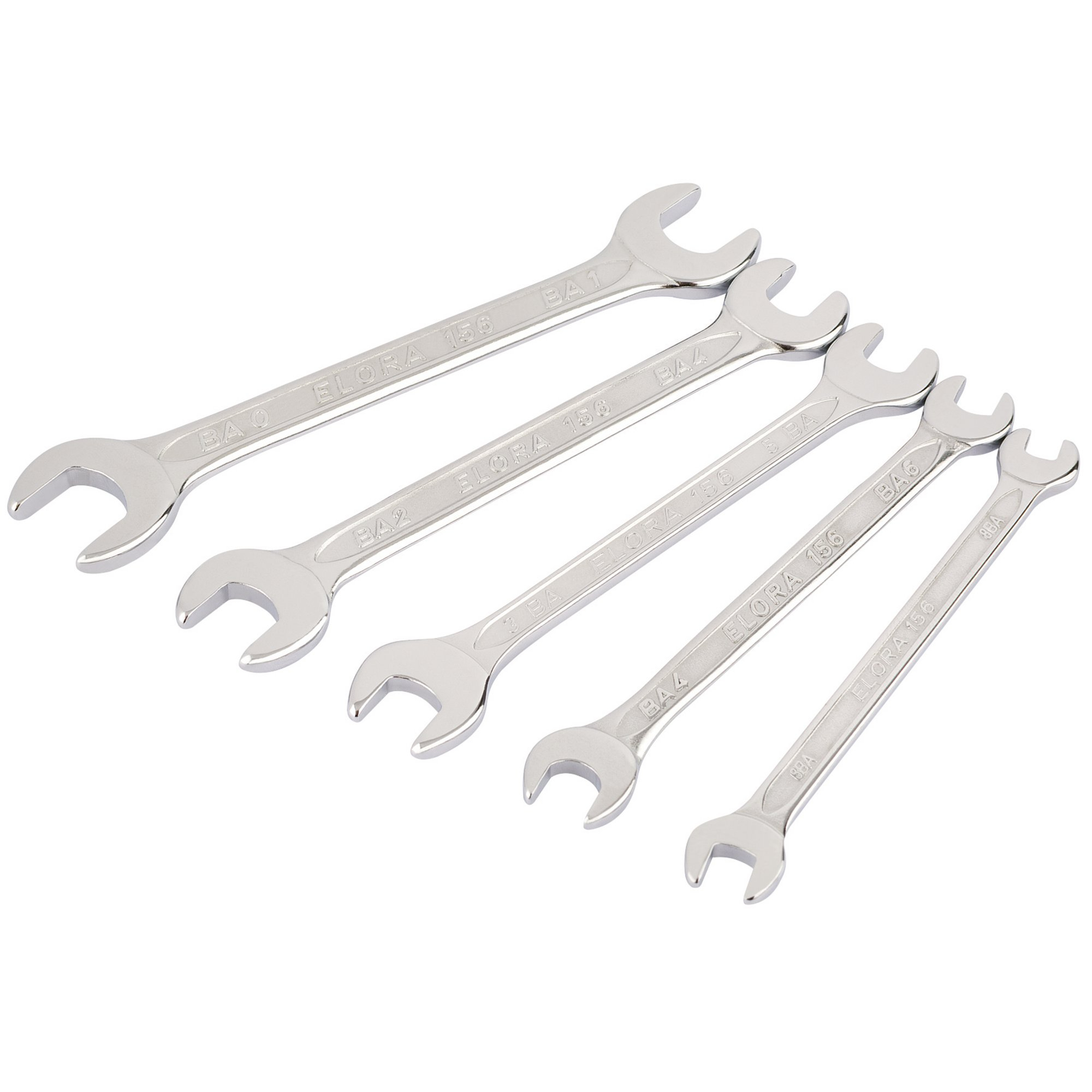 Elora 156 S5BA 5 Piece Midget BA Double Open End Spanner Set 05210