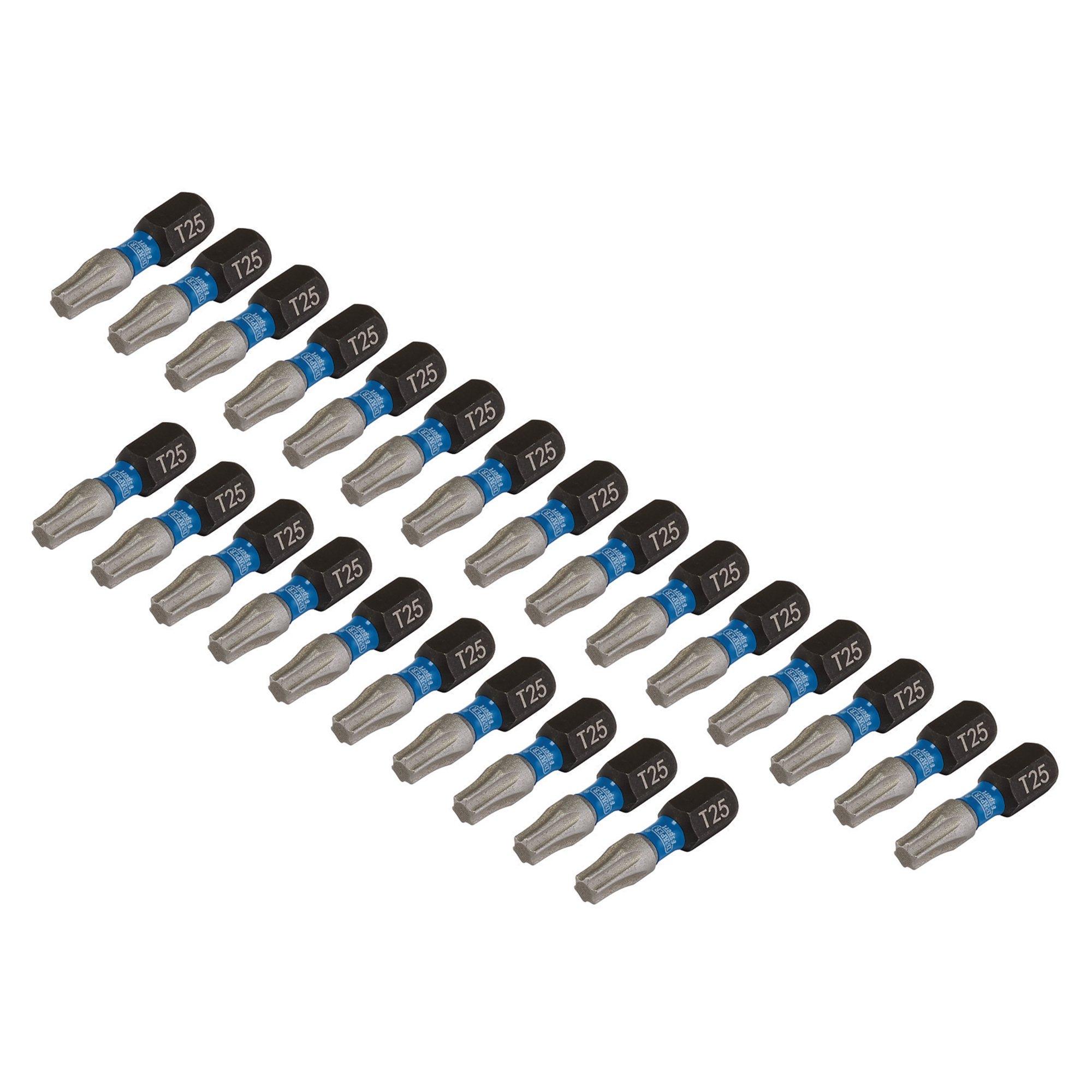 Draper 05695 IMBH/TX25/25 Expert Tx Star&#174; Impact Screwdriver Bits, T25 X 25mm, 1/4" Hex (Pack Of 25)