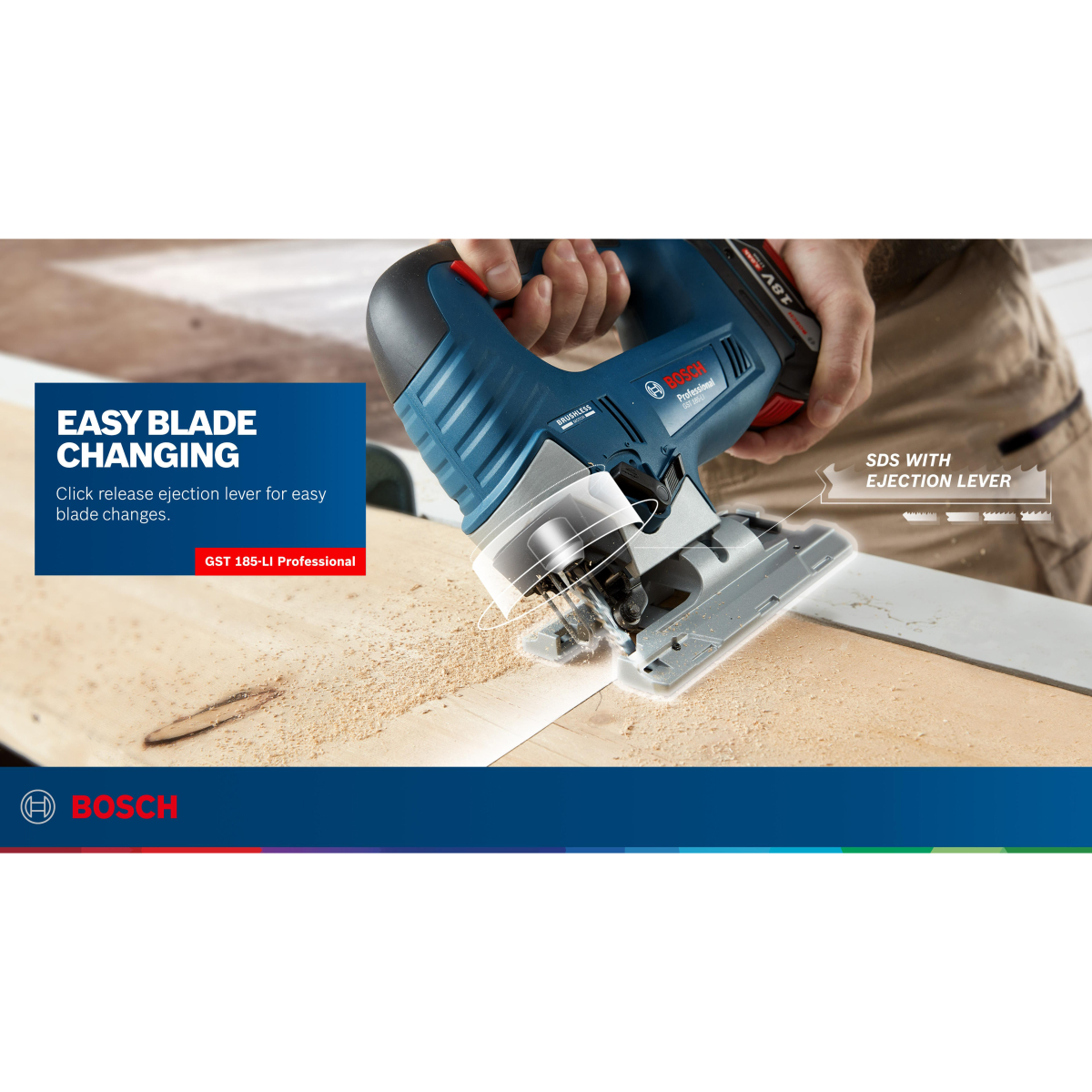 Bosch GST 18V-125 B Body Only 18V Bow Handle Jigsaw Brushless in L-Boxx