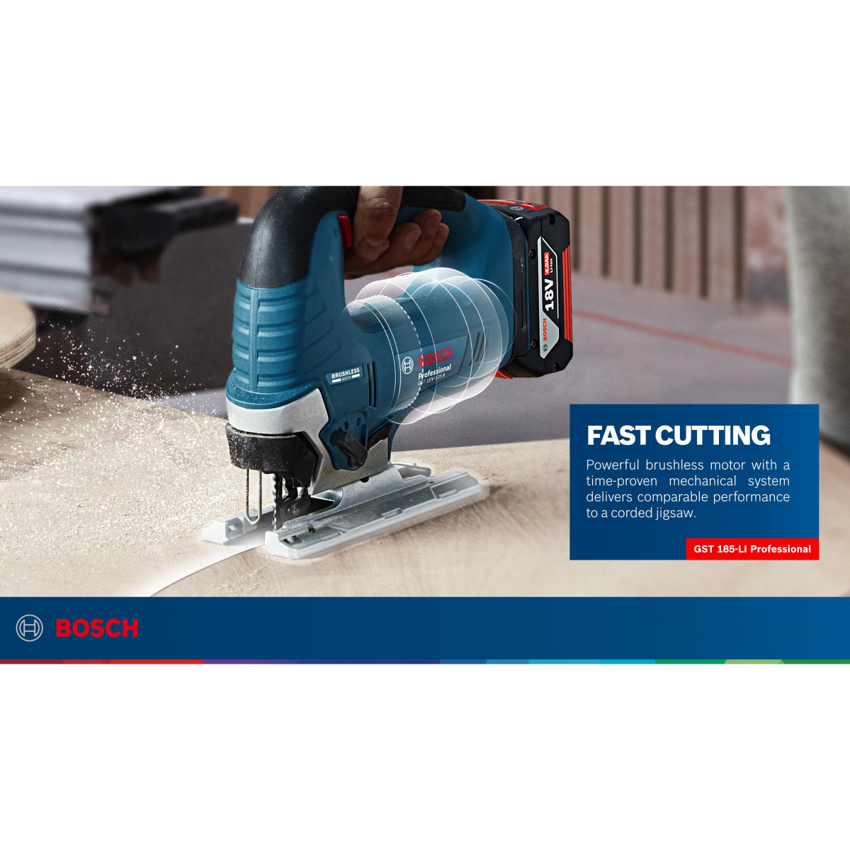 Bosch GST 18V-125 B Body Only 18V Bow Handle Jigsaw Brushless in L-Boxx