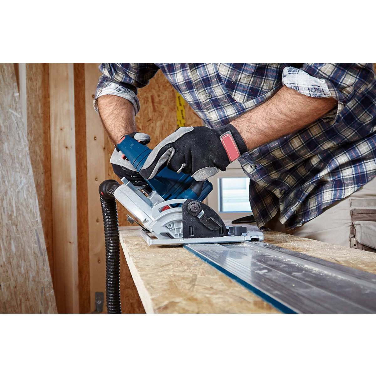 Bosch GKS 18V-68 GC 18V BITURBO BRUSHLESS Guide Rail Compatible Circular Saw 190mm Connected (2x8Ah ProCORE18V Batteries) in L-Boxx