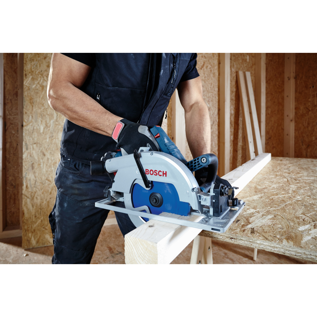 Bosch GKS 18V-68 GC 18V BITURBO BRUSHLESS Guide Rail Compatible Circular Saw 190mm Connected (2x8Ah ProCORE18V Batteries) in L-Boxx