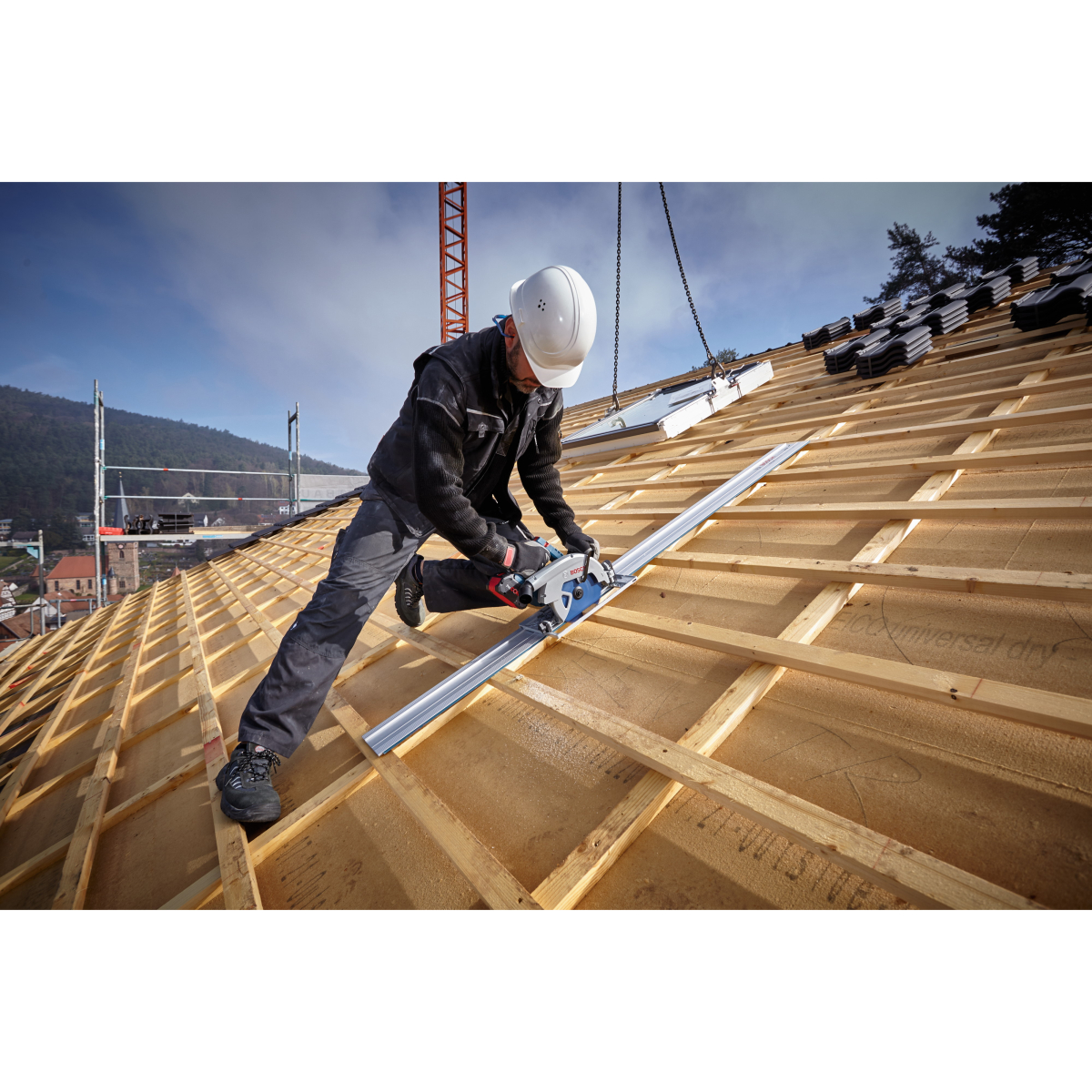 Bosch GKS 18V-68 GC 18V BITURBO BRUSHLESS Guide Rail Compatible Circular Saw 190mm Connected (2x8Ah ProCORE18V Batteries) in L-Boxx