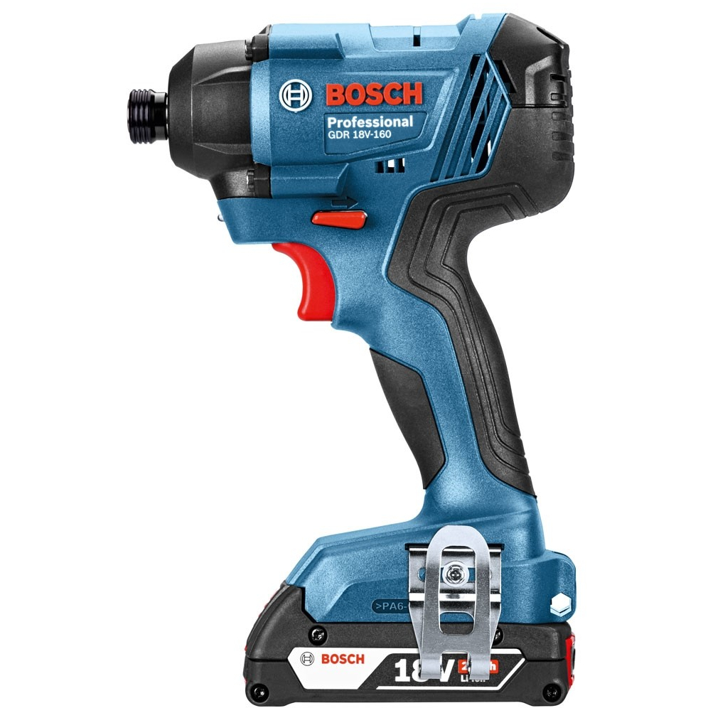 Bosch GSB18V-21 18V Combi Drill + GDR18V-160 Impact Driver Twinpack with 2x 2.0Ah Batteries in L-BOXX