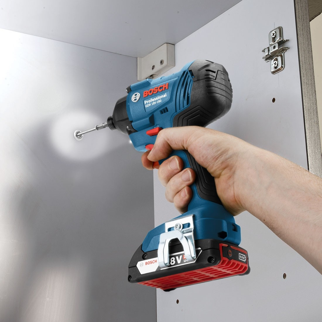 Bosch GSB18V-21 18V Combi Drill + GDR18V-160 Impact Driver Twinpack with 2x 2.0Ah Batteries in L-BOXX
