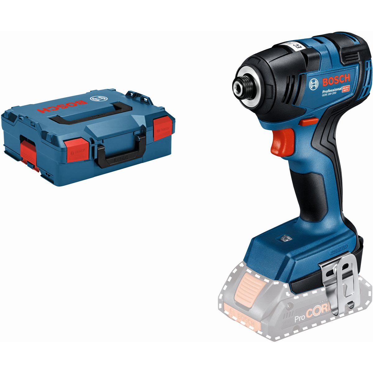 Bosch GDR18V-200NCG Body Only 18V Brushless Impact Driver in L-Boxx
