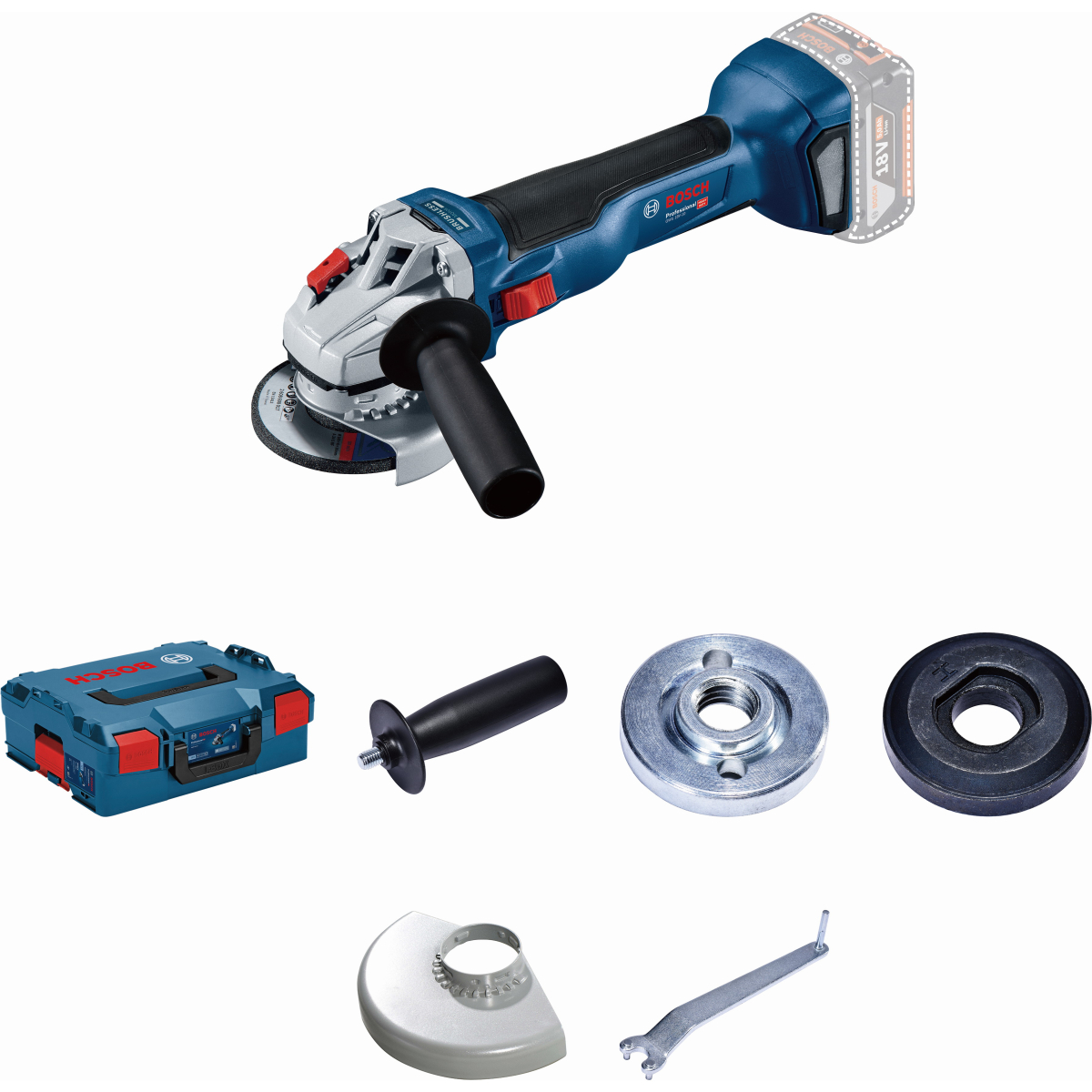 Bosch GWS18V-115L Body Only 18V Brushless 115mm Angle Grinder in L-BOXX