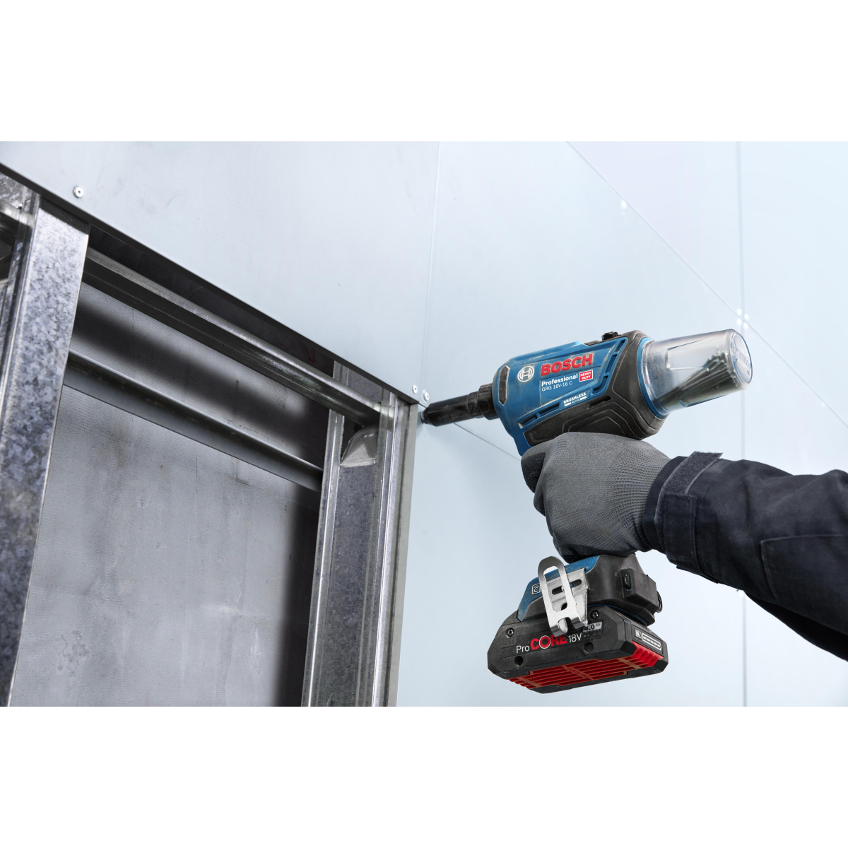Bosch GRG 18V-16 C2 18V Brushless Rivet Gun 2 x 2.0Ah batteries in L-Boxx