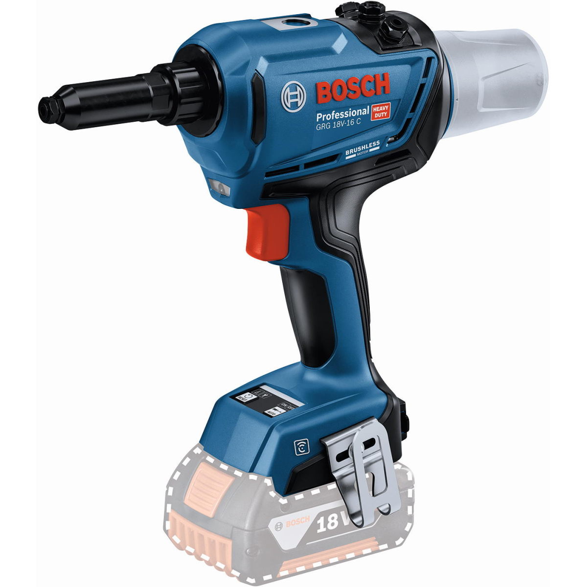 Bosch GRG 18V-16 C2 18V Brushless Rivet Gun 2 x 2.0Ah batteries in L-Boxx