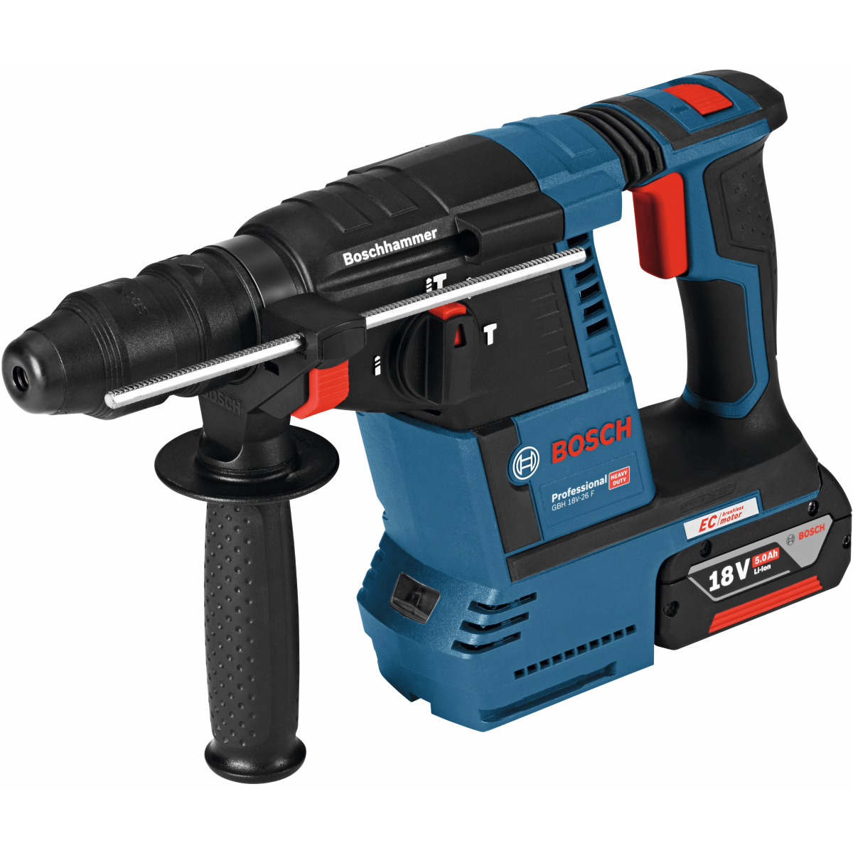 Bosch GBH18V-26F 18V Brushless SDS+ Hammer with Quick Change Chuck and 2x 5.0Ah Batteries in L-BOXX
