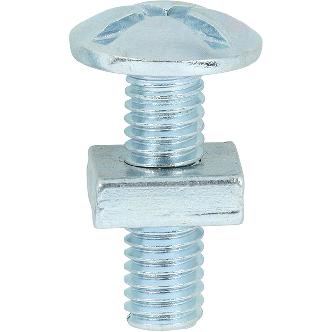 Timco 0620RB M6x20 Roofing Bolt and Square Nut BZP, PK200