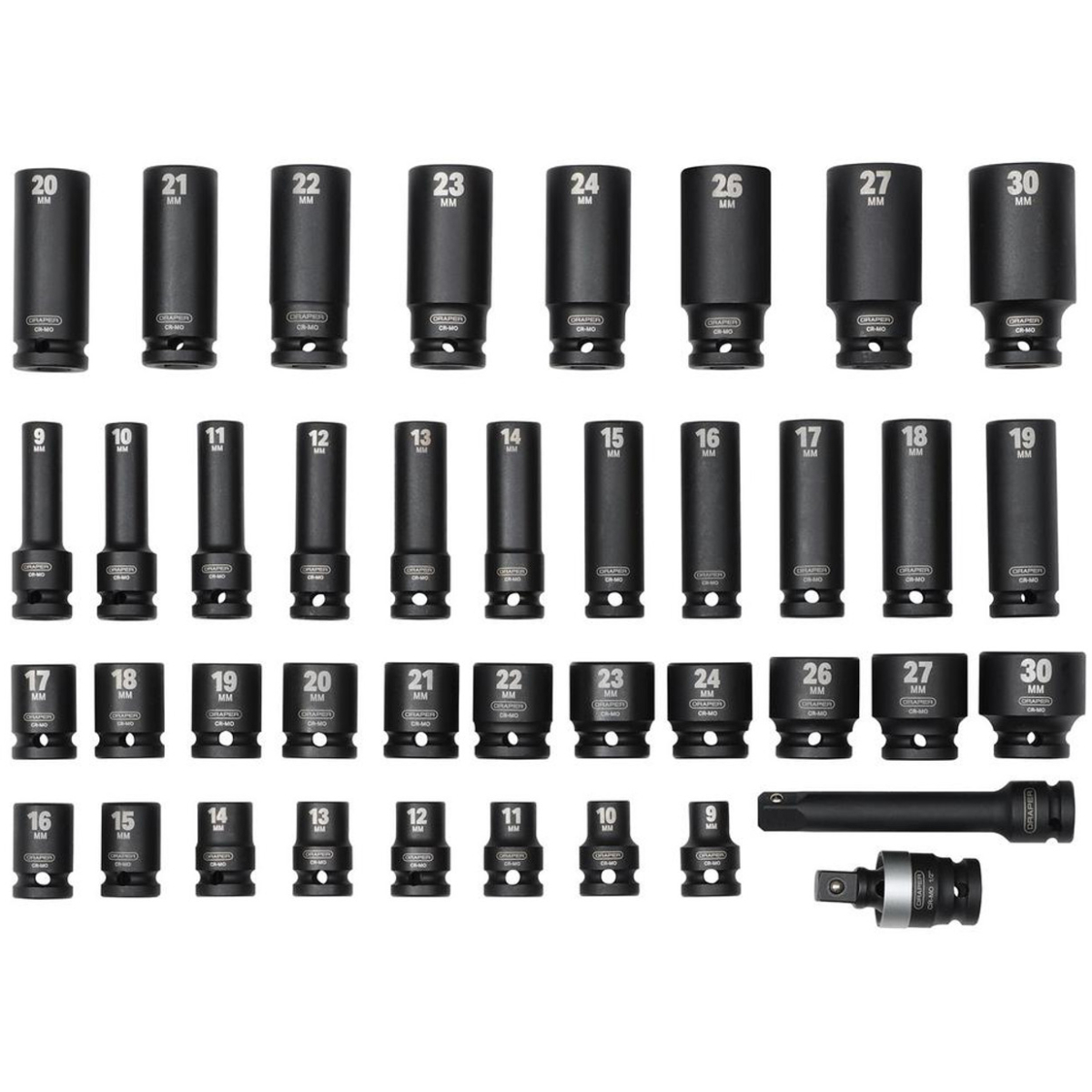 Draper 07106 Hi-TORQ® Impact Socket Set, 1/2" Sq. Dr. (40 Piece)