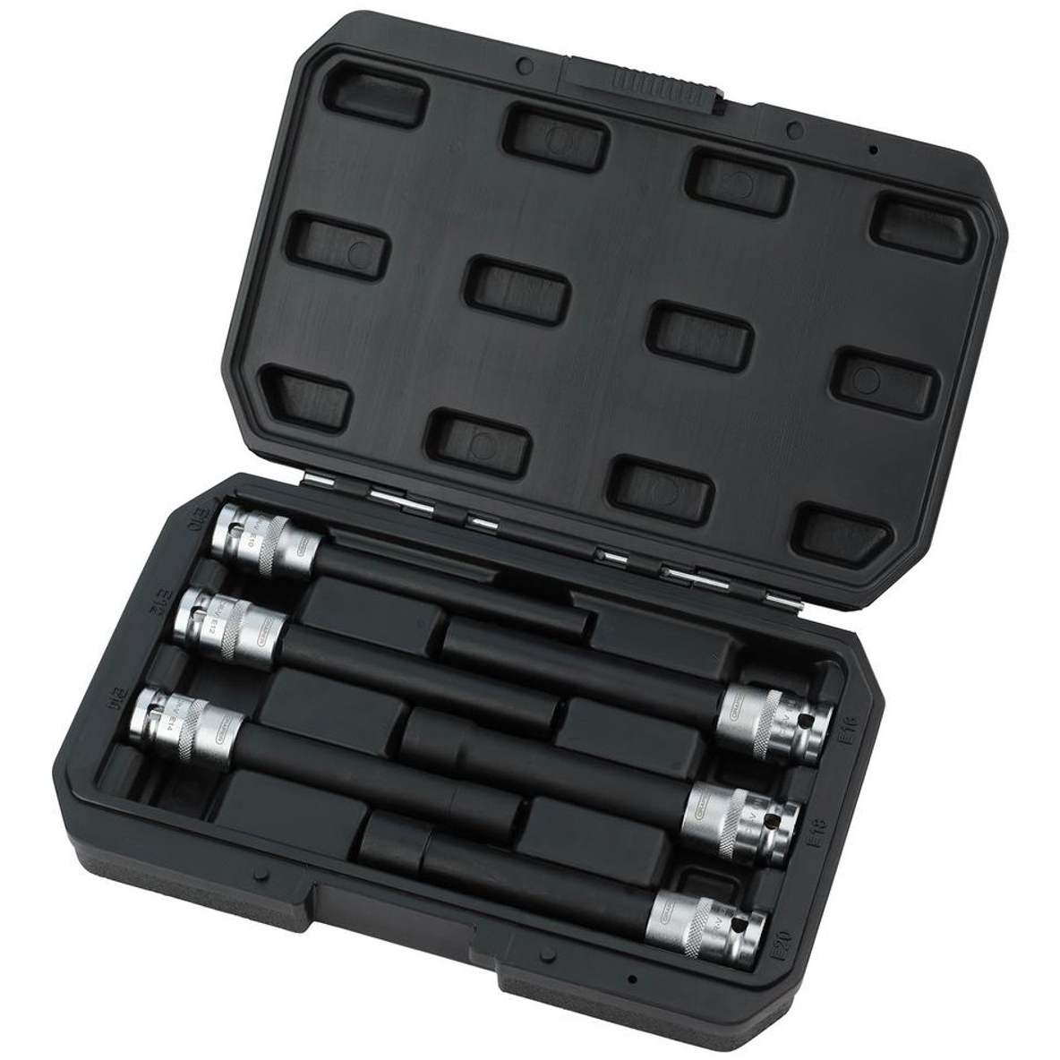 Draper 07125 Extra Long E-Type Sockets, 1/2" Sq. Dr. (6 Piece)