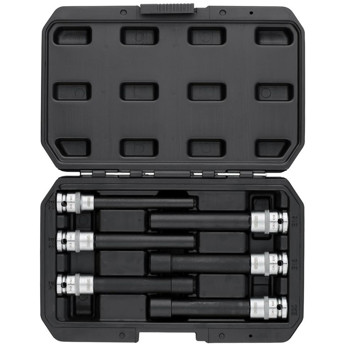 Draper 07125 Extra Long E-Type Sockets, 1/2" Sq. Dr. (6 Piece)