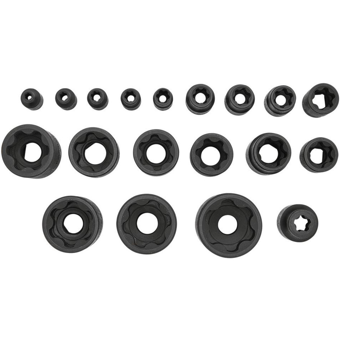 Draper 07128 External Torx Plus Socket Set, 1/4", 3/8", 1/2" Sq. Dr. (19 Piece) 