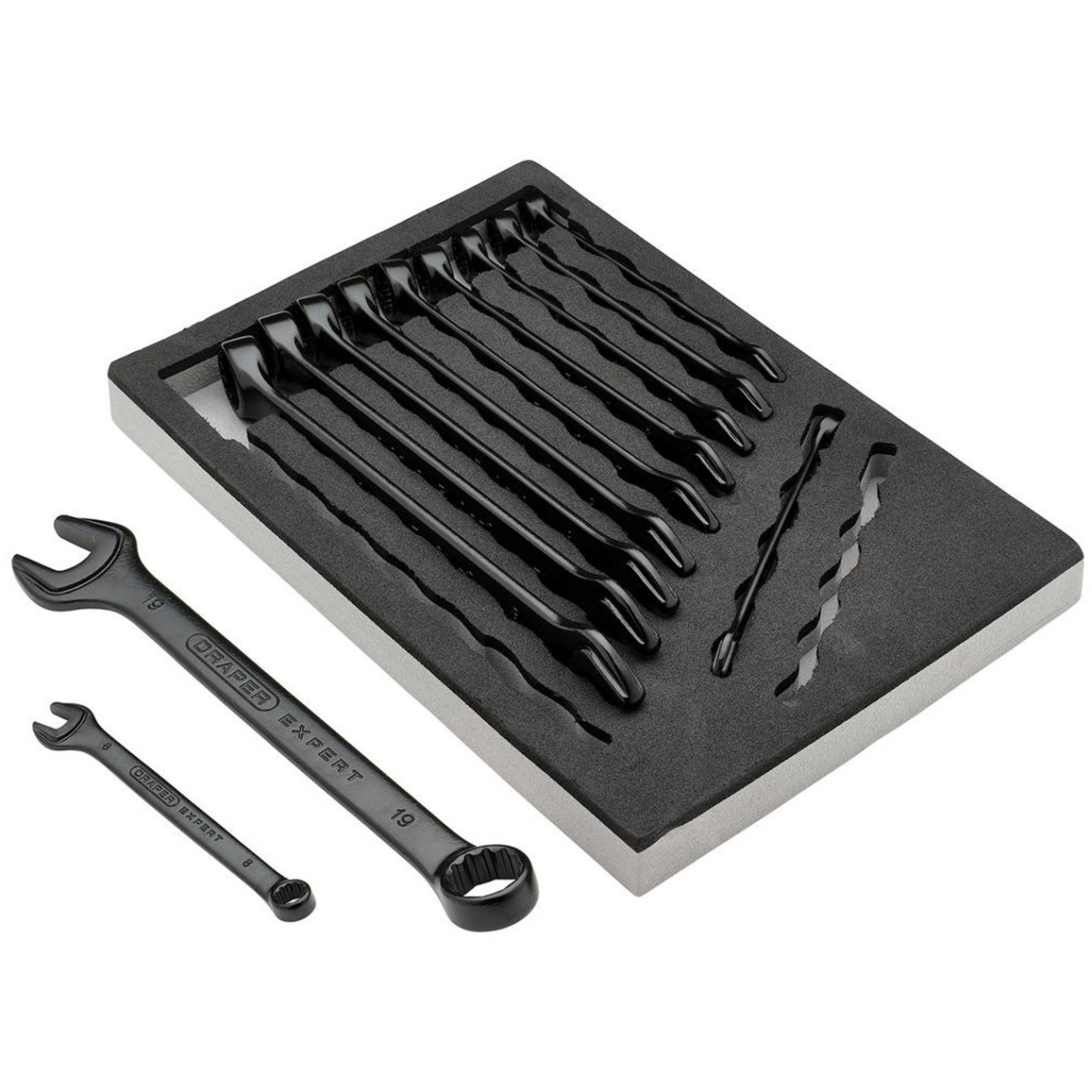 Draper 07143 Expert HI-TORQ® Metric Combination Spanner Set in EVA Foam Tray (12 Piece) 