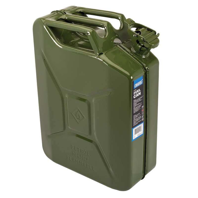 Draper 07218 SFC20L-GREEN/C 20L Steel Fuel Can (Green)