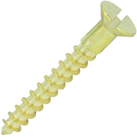 No. 8 x 1.1/4" Brass Woodscrew Slotted CSK (Box of 200) 08114CBS Timco