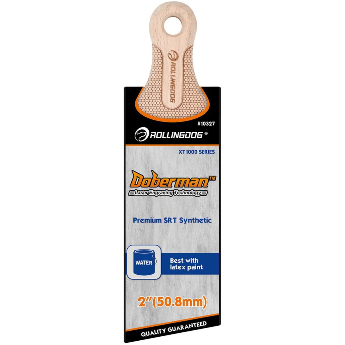 Draper 08143 Rollingdog Doberman X1000 Series Short Handle Angled Paint Brush, 50mm