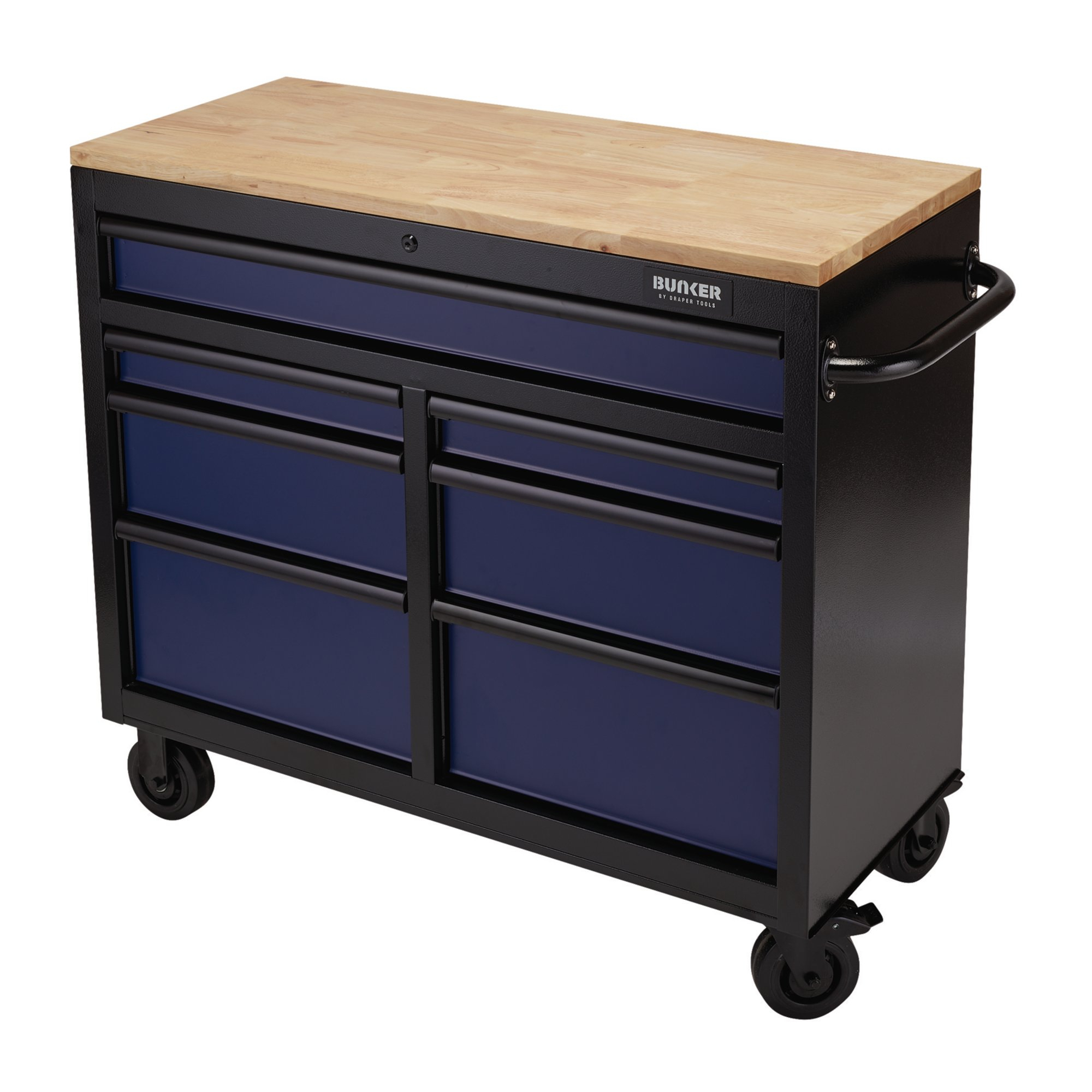 Draper 08222 B100-41B Bunker&#174; Workbench Roller Tool Cabinet, 7 Drawer, 41", Blue