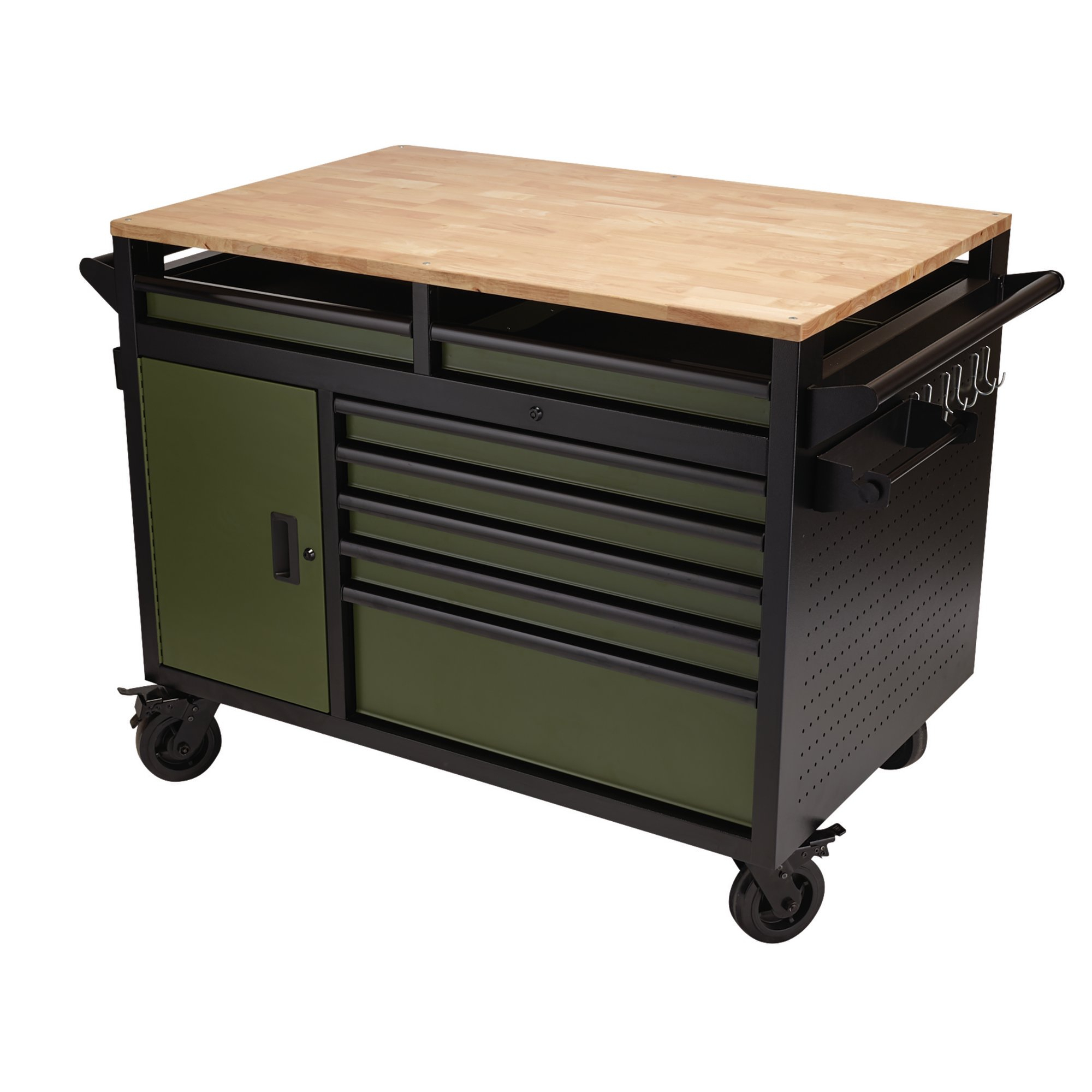 Draper 08269 B100-48MTGR Bunker&#174; Multi Functional Workbench Roller Tool Cabinet, 14 Drawer, 48", Green