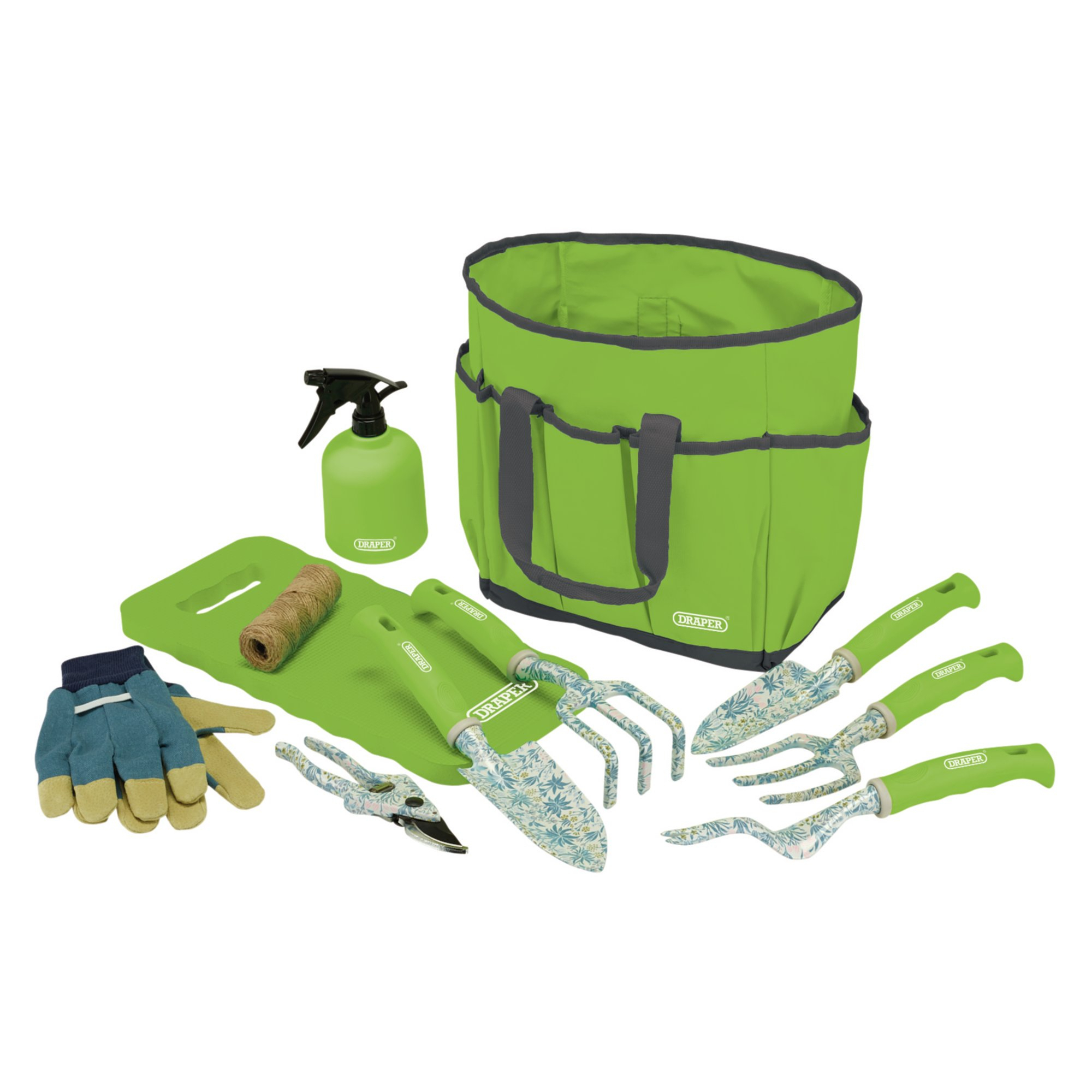 Draper 08999 GTS/11 Garden Tool Set With Floral Pattern (11 Piece)
