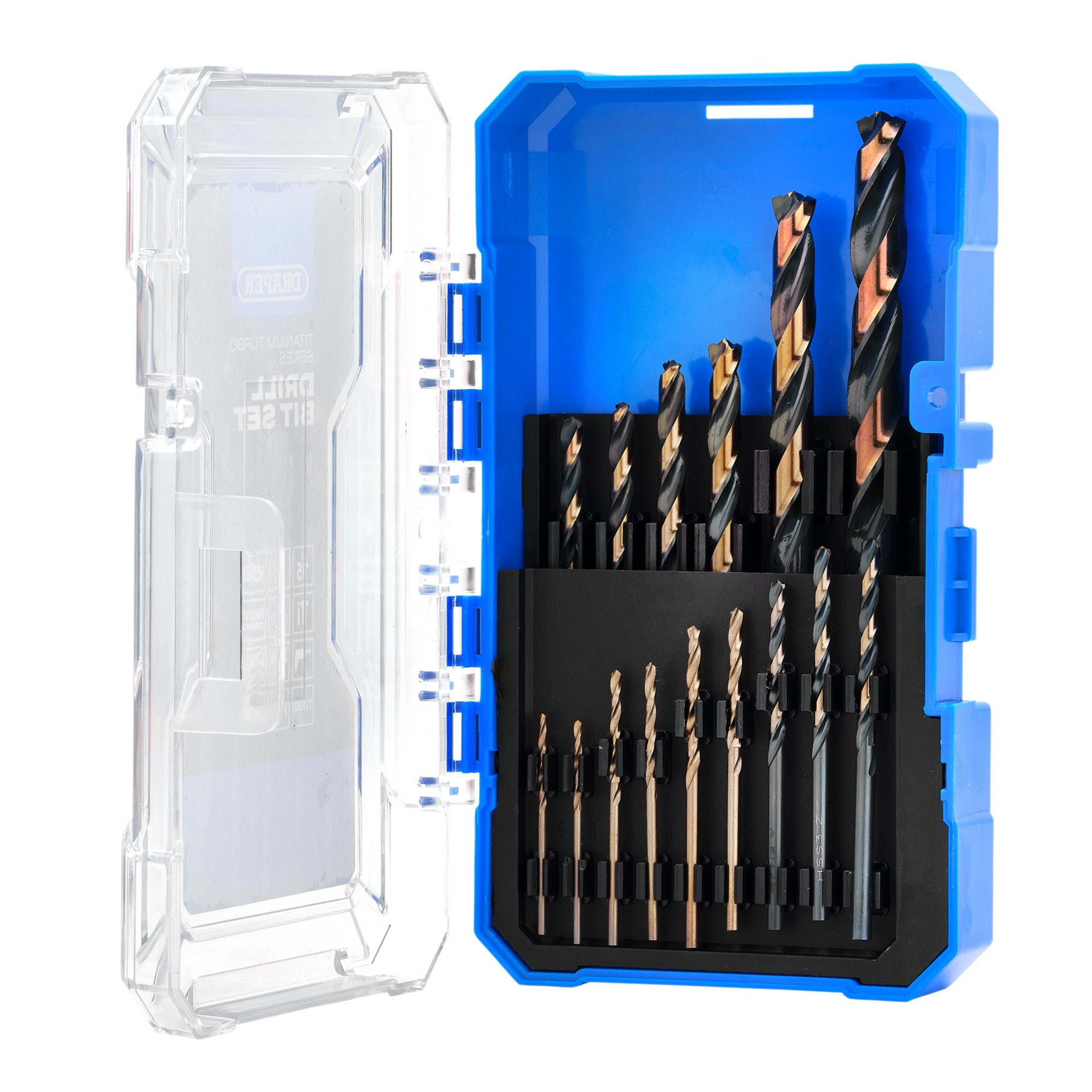 Draper 09103 DBTS5 Hss Turbo Titanium Drill Bit Set (15 Piece)