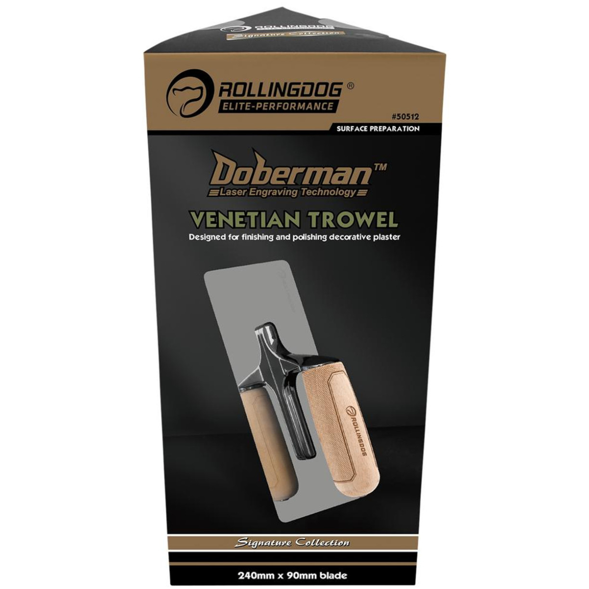 Draper 09645 Rollingdog Doberman Venetian Trowel, 240 x 90mm