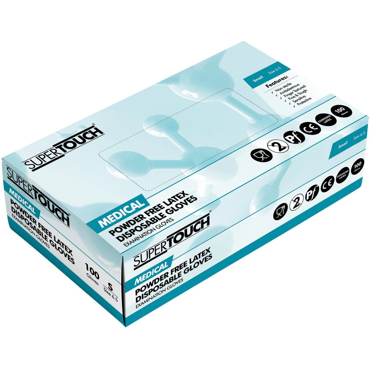 Supertouch 1020 Natural Clear Latex Powder-Free Disposable Gloves - Medium