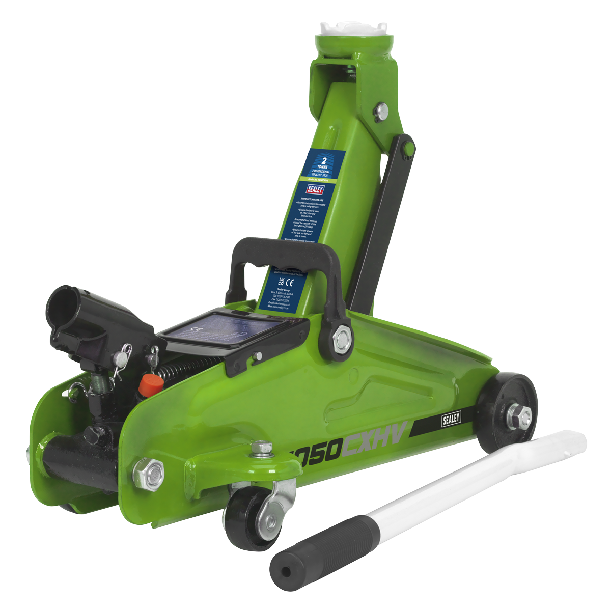 Sealey 1050CXHV Trolley Jack 2tonne Short Chassis - Hi-Vis