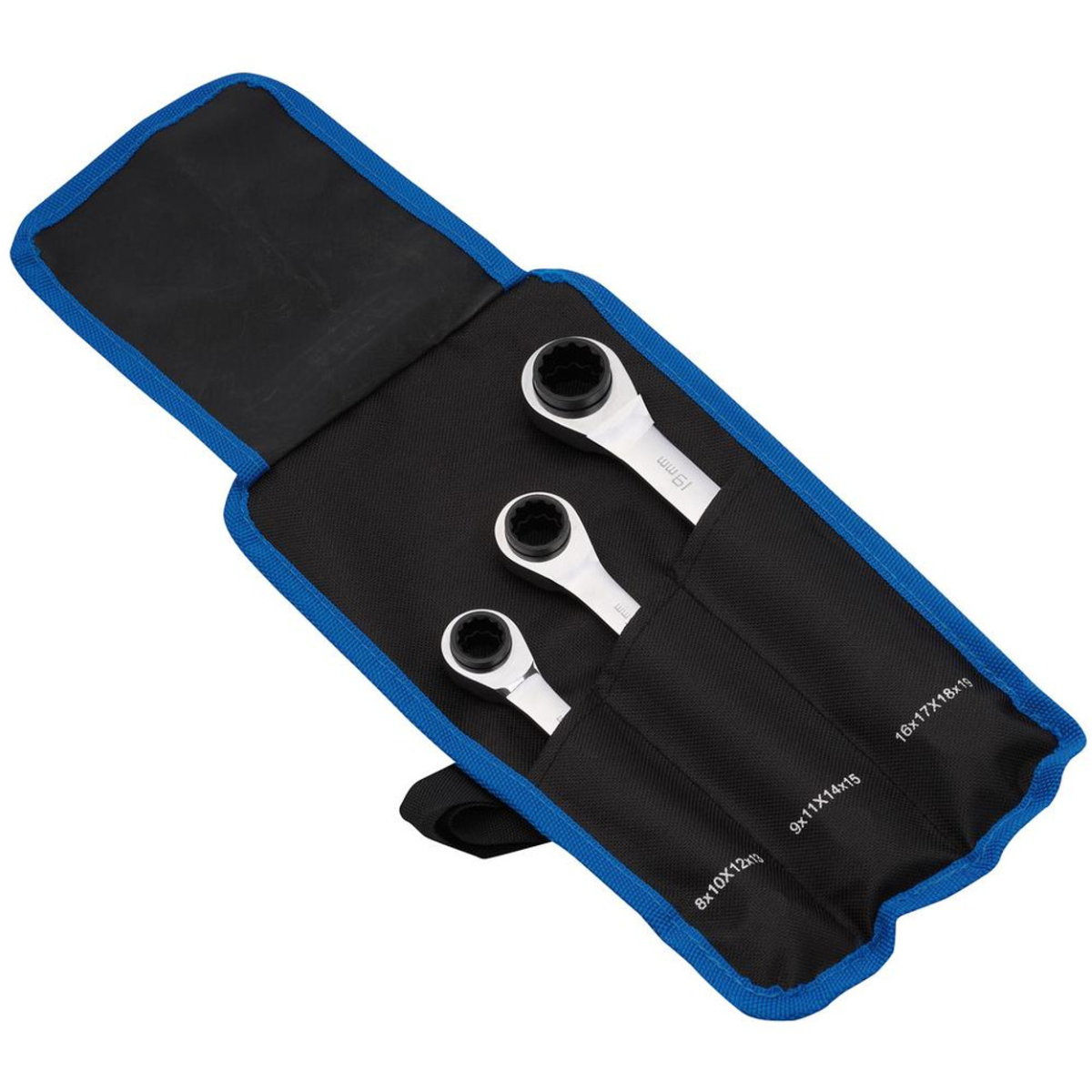 Draper 11652 Metric 4-in-1 Reversible Double Ring End Ratchet Spanner Set (3 Piece)