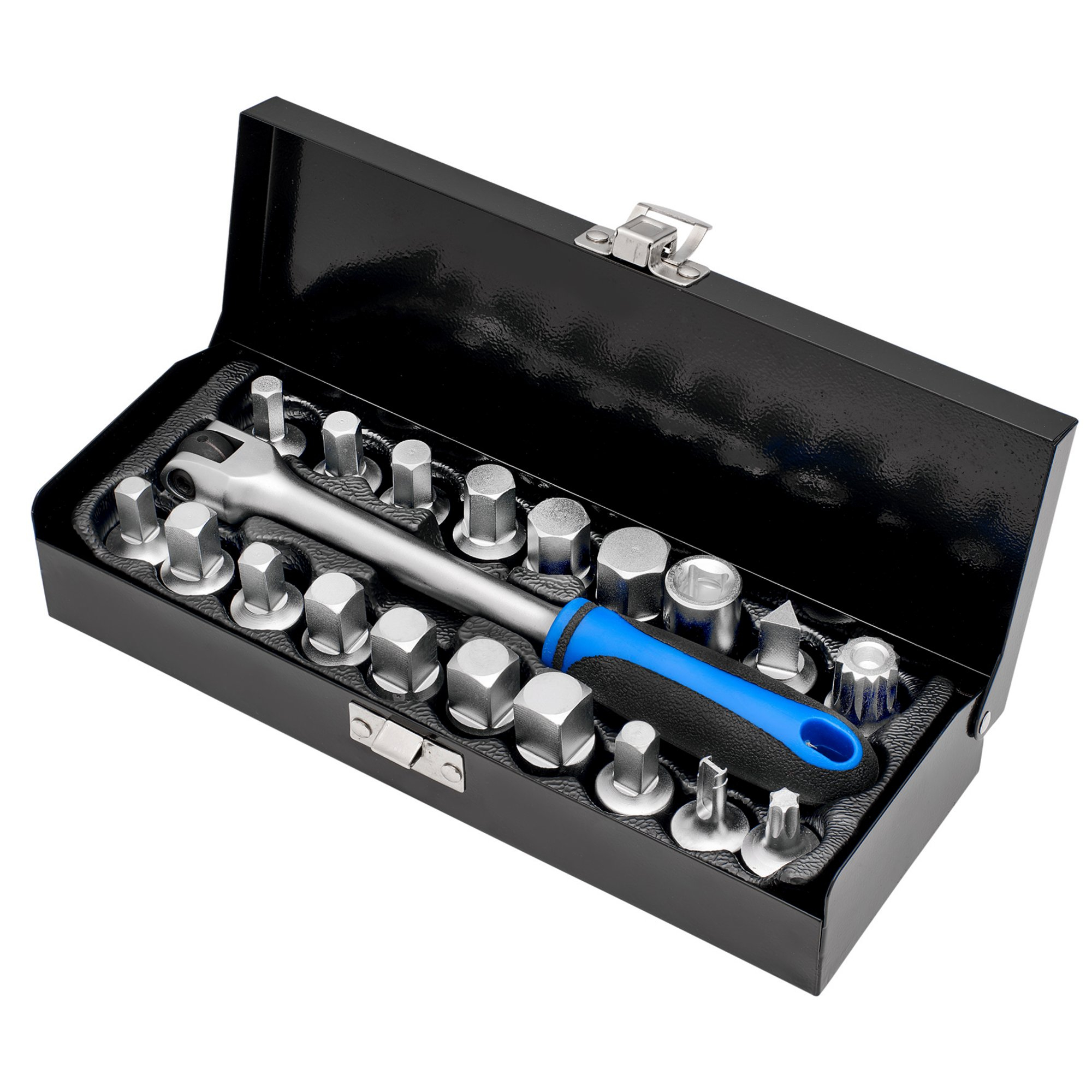 Draper 12396 ODSPS-12PC Oil Drain Sump Plug Key Set, 3/8" Sq. Dr. (20 Piece)