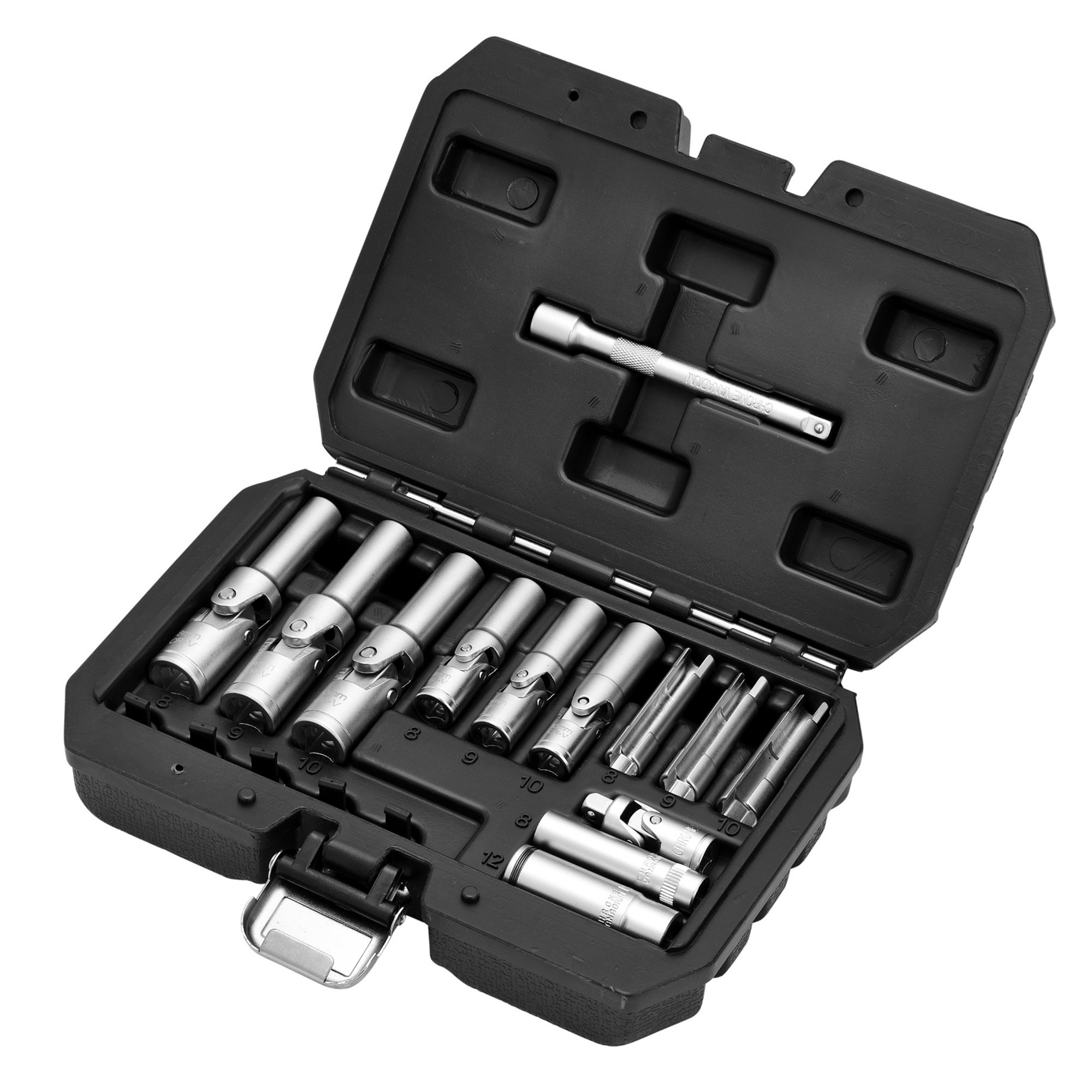 Draper 12397 Thin Wall PSG Glow Plug Socket Set, 3/8" and 1/4" Sq. Dr. (18 Piece)