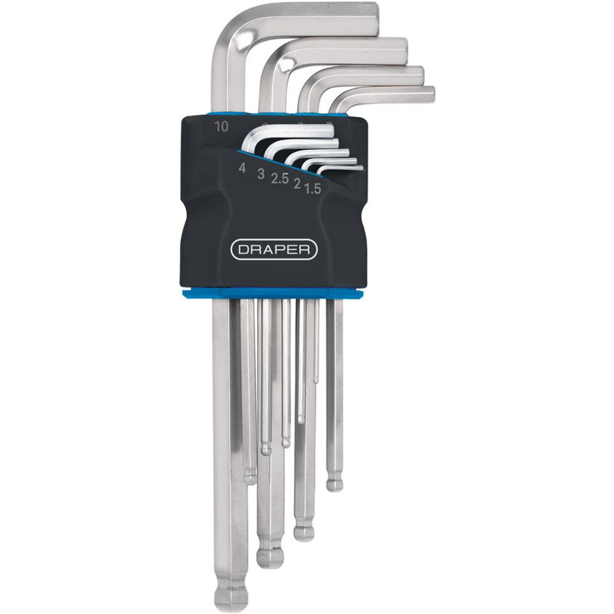 Draper 12808 Metric Long Arm Ball End Hex Key Set (9 Piece)