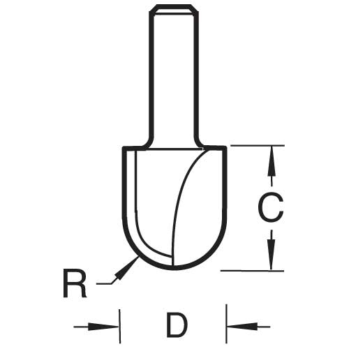 Trend 12/7X1/2TC Radius cutter 7mm radius