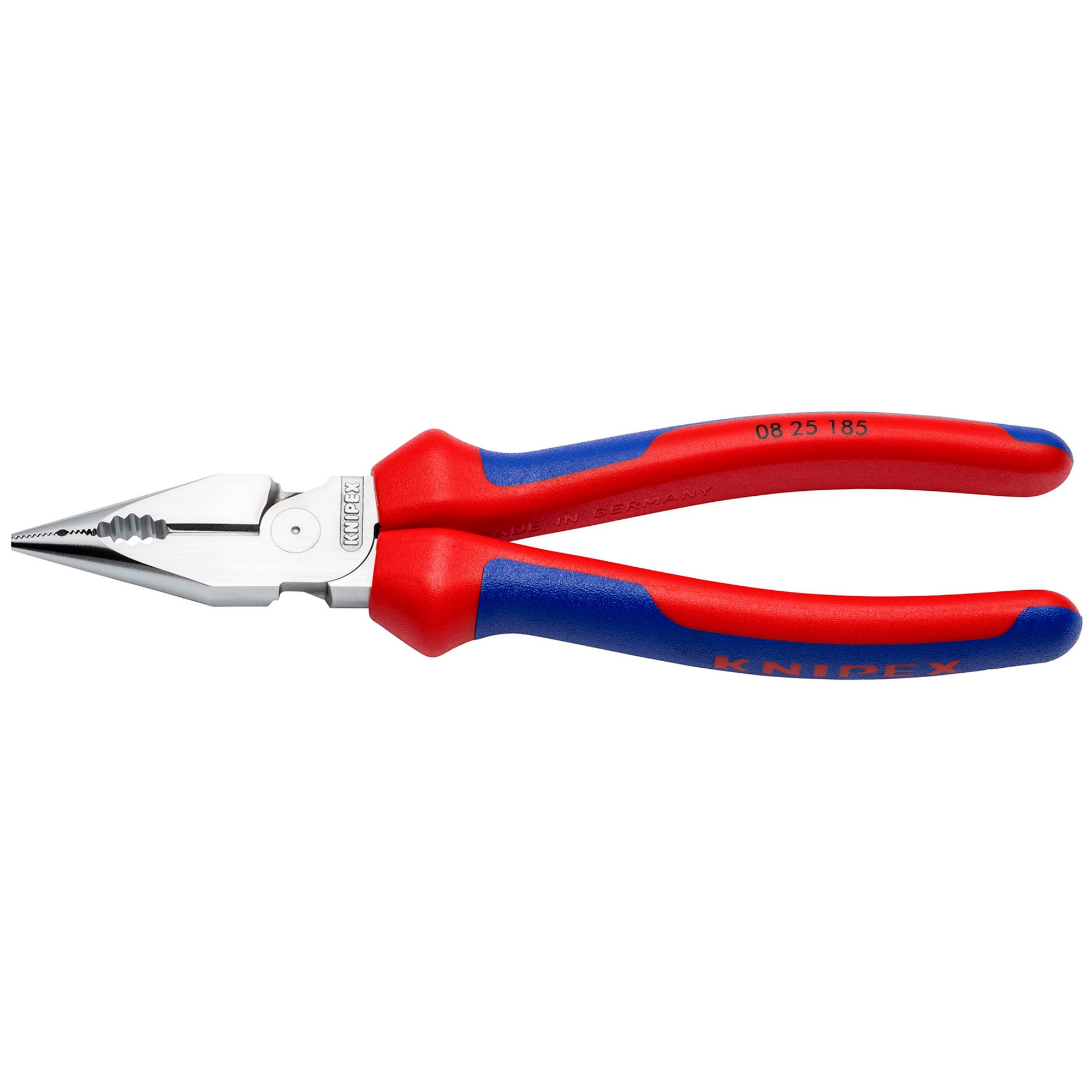Knipex 08 25 185 SB 08 25 185 Sb Needle Nose Combination Pliers With Multi Component Grips Chrome Plated, 185mm 13181