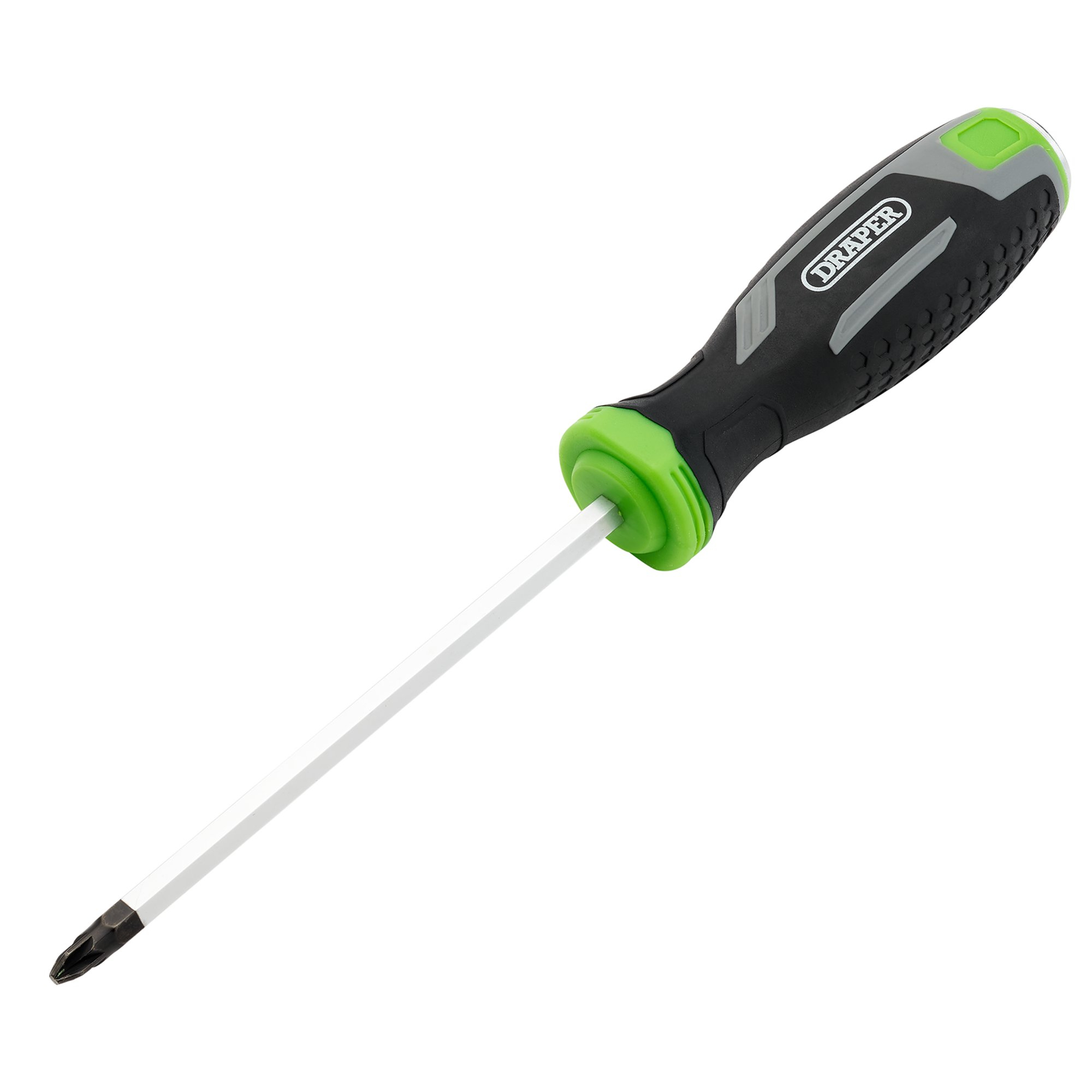 Draper 13452 210/PZ Pound Thru Pozi Soft Grip Screwdriver, Pz2 X 125mm